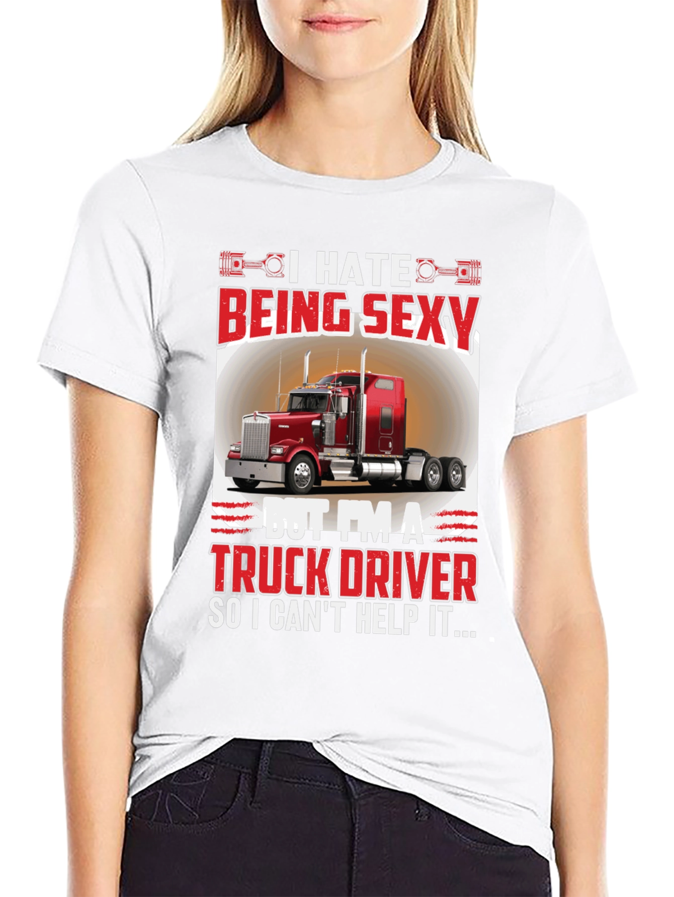 Black Funny Truck Driver Graphic T-Shirt view 9