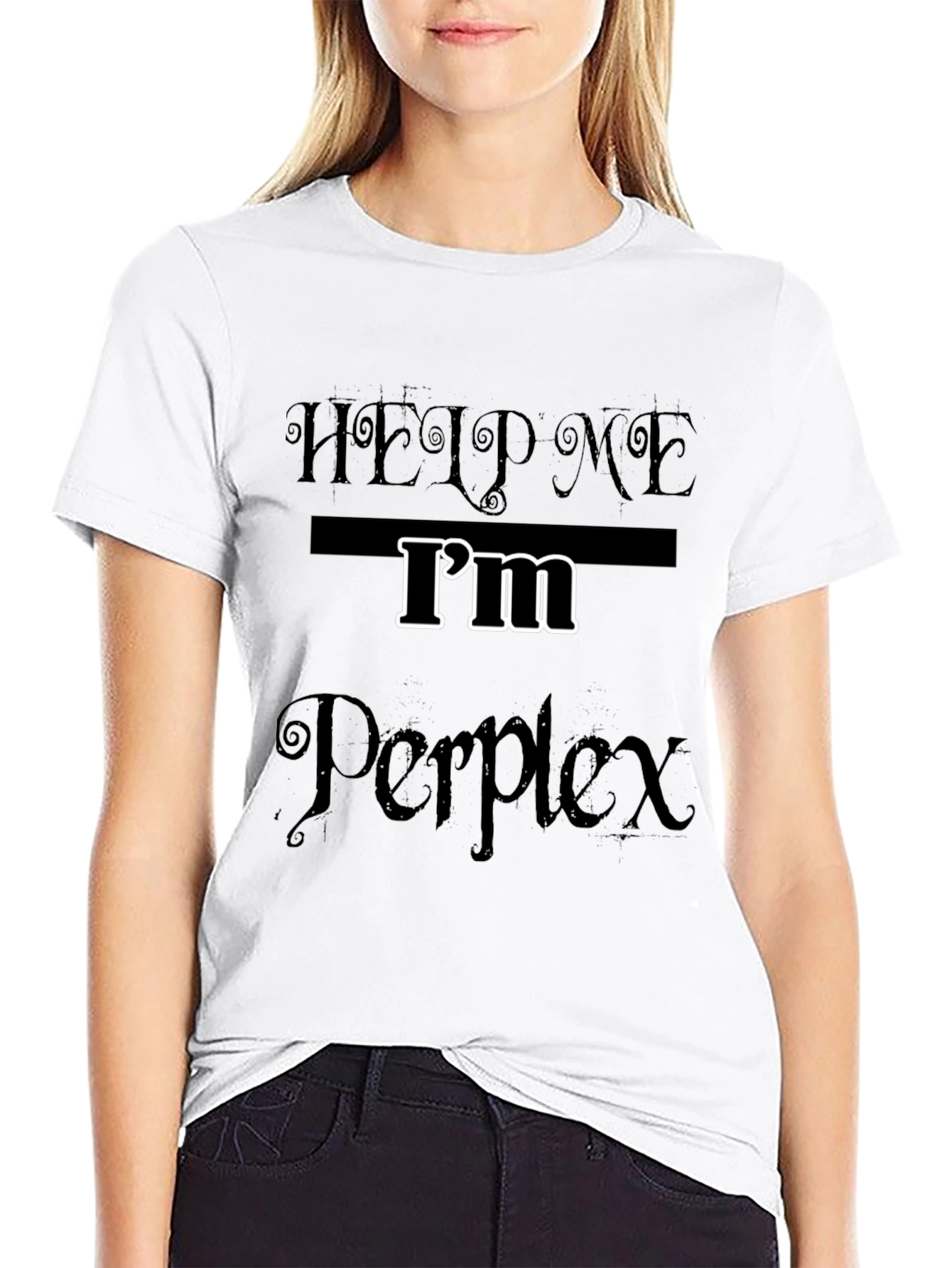 Black Help Me I'm Perplex T-Shirt - Black Novelty Tee view 9