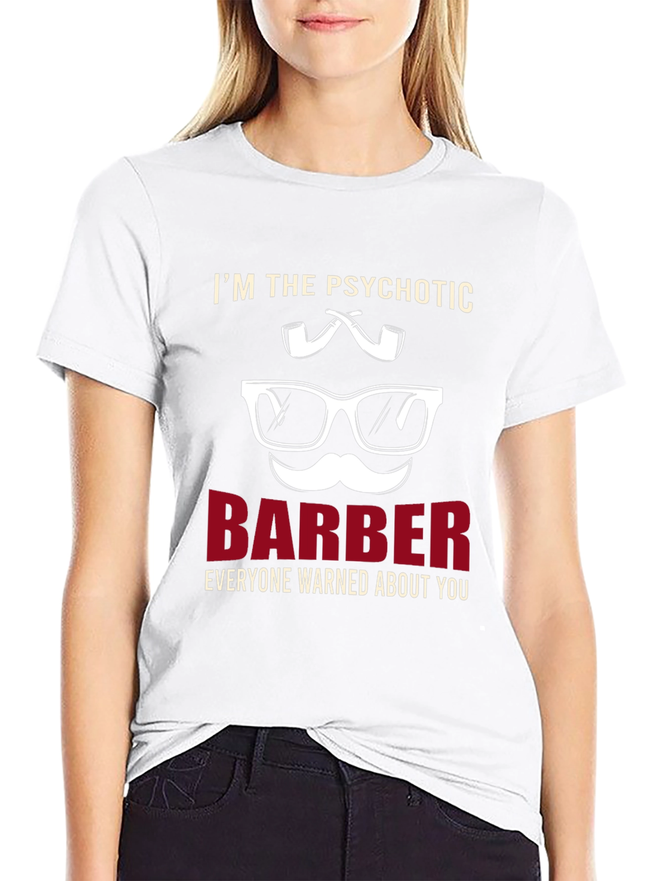 Black Psychotic Barber T-Shirt - Novelty Graphic Tee view 9