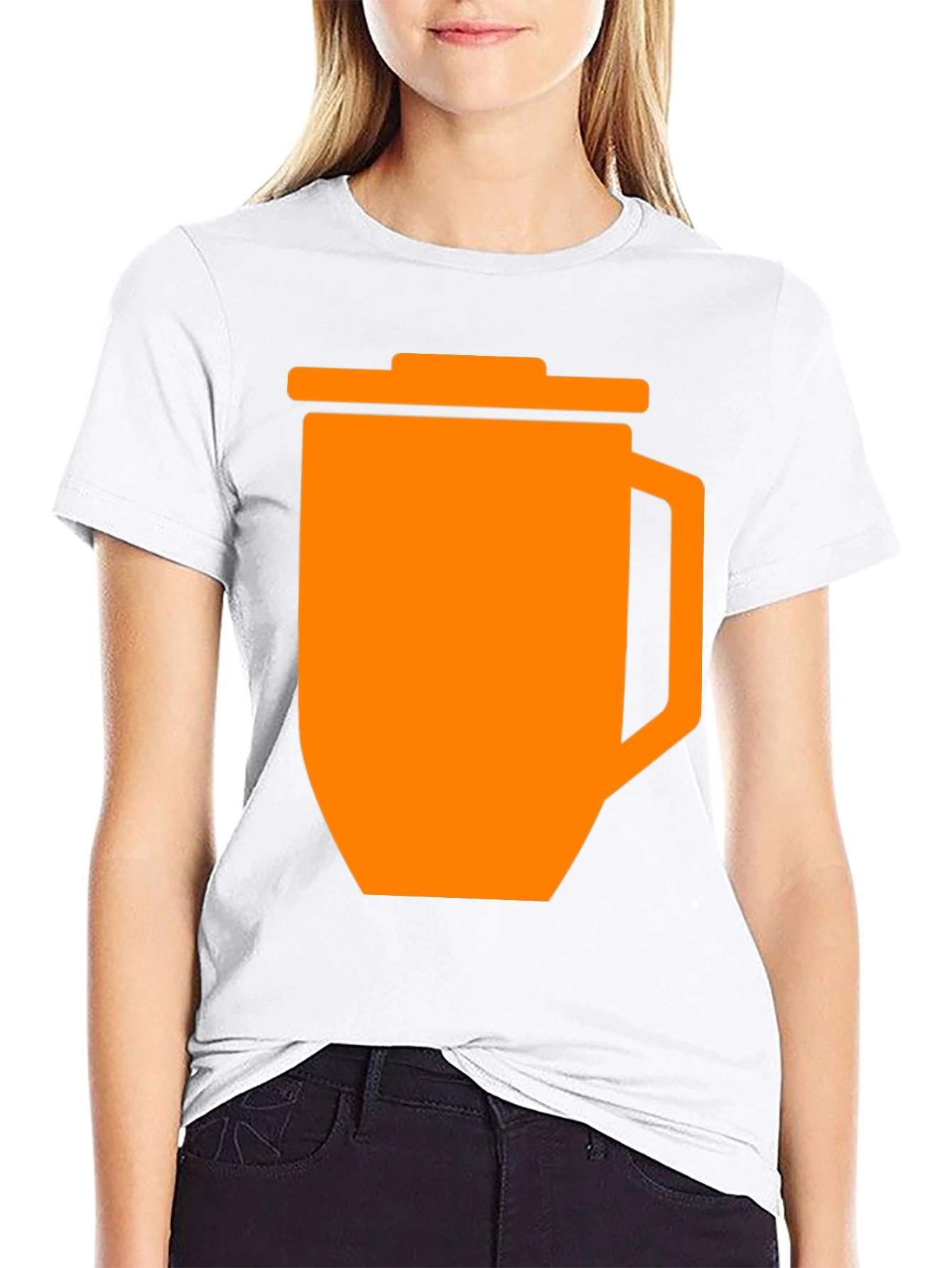 Black Funny Orange Trash Can Graphic T-Shirt - Black view 9