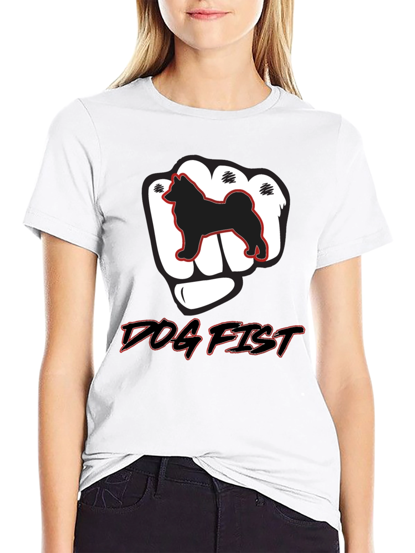Black Dog Fist Graphic Tee - Men's Black T-Shirt view 9