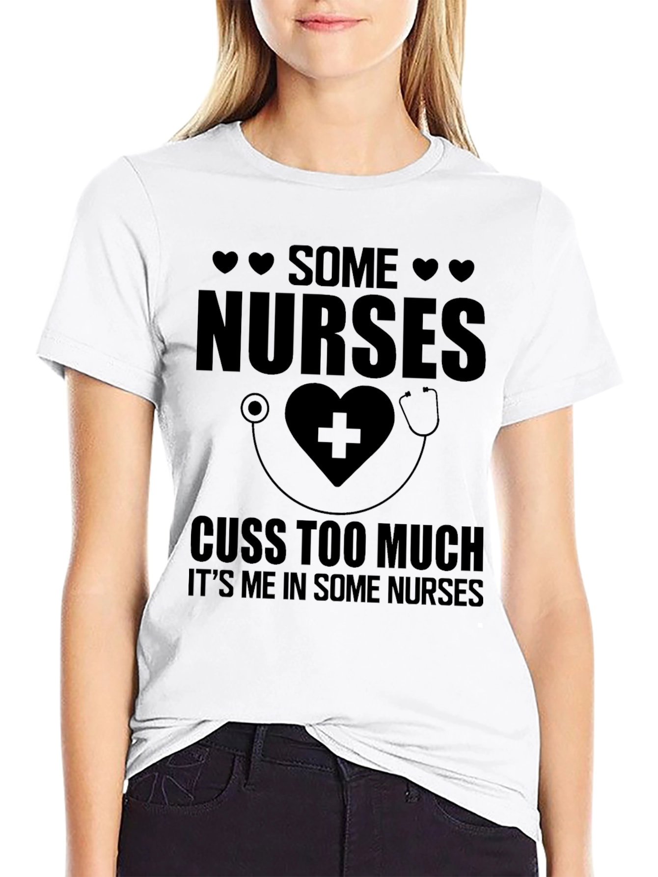 Black Some Nurses Cuss Too Much Funny T-Shirt view 9
