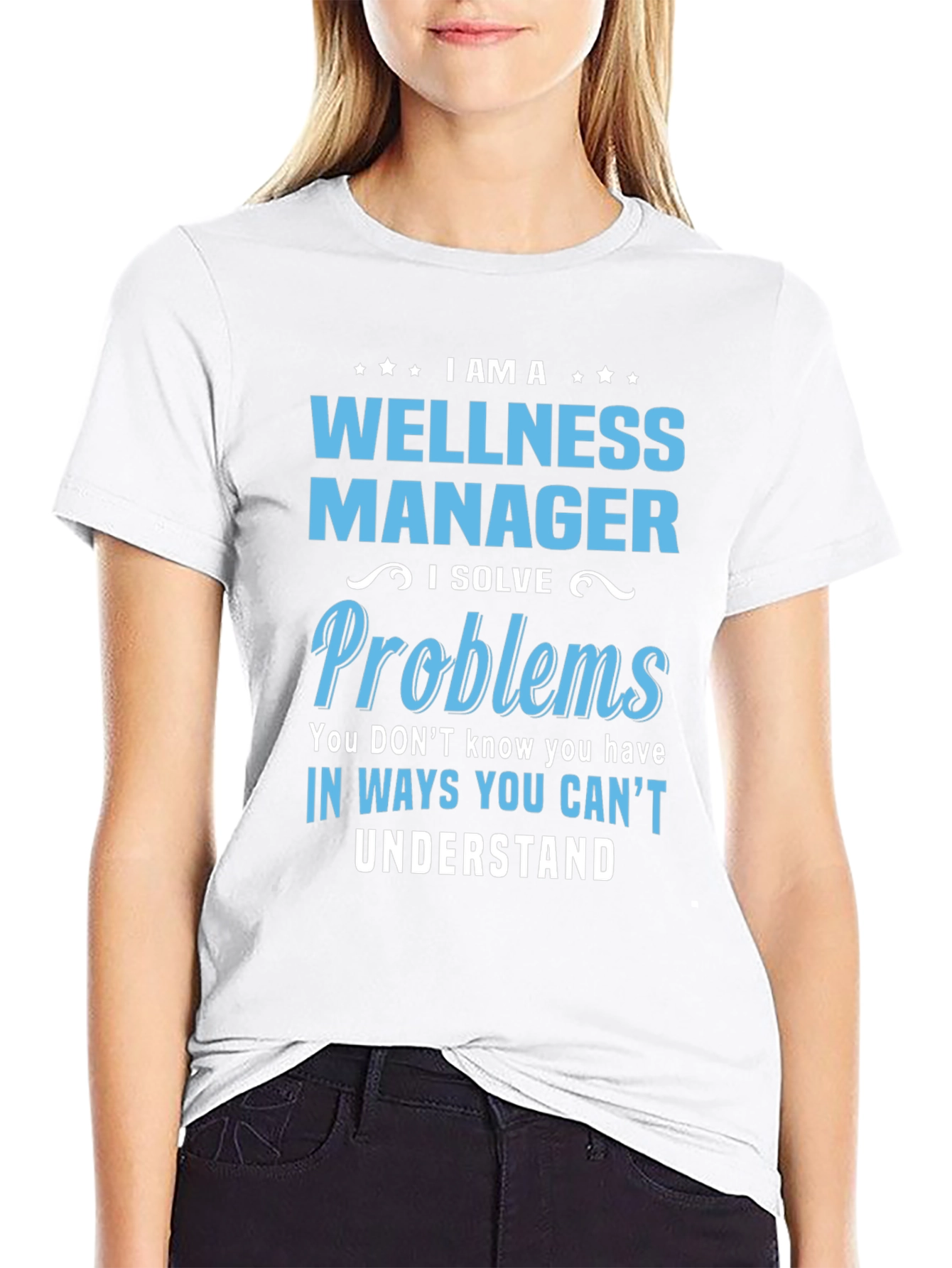 Black Wellness Manager T-Shirt - Problem Solver view 9