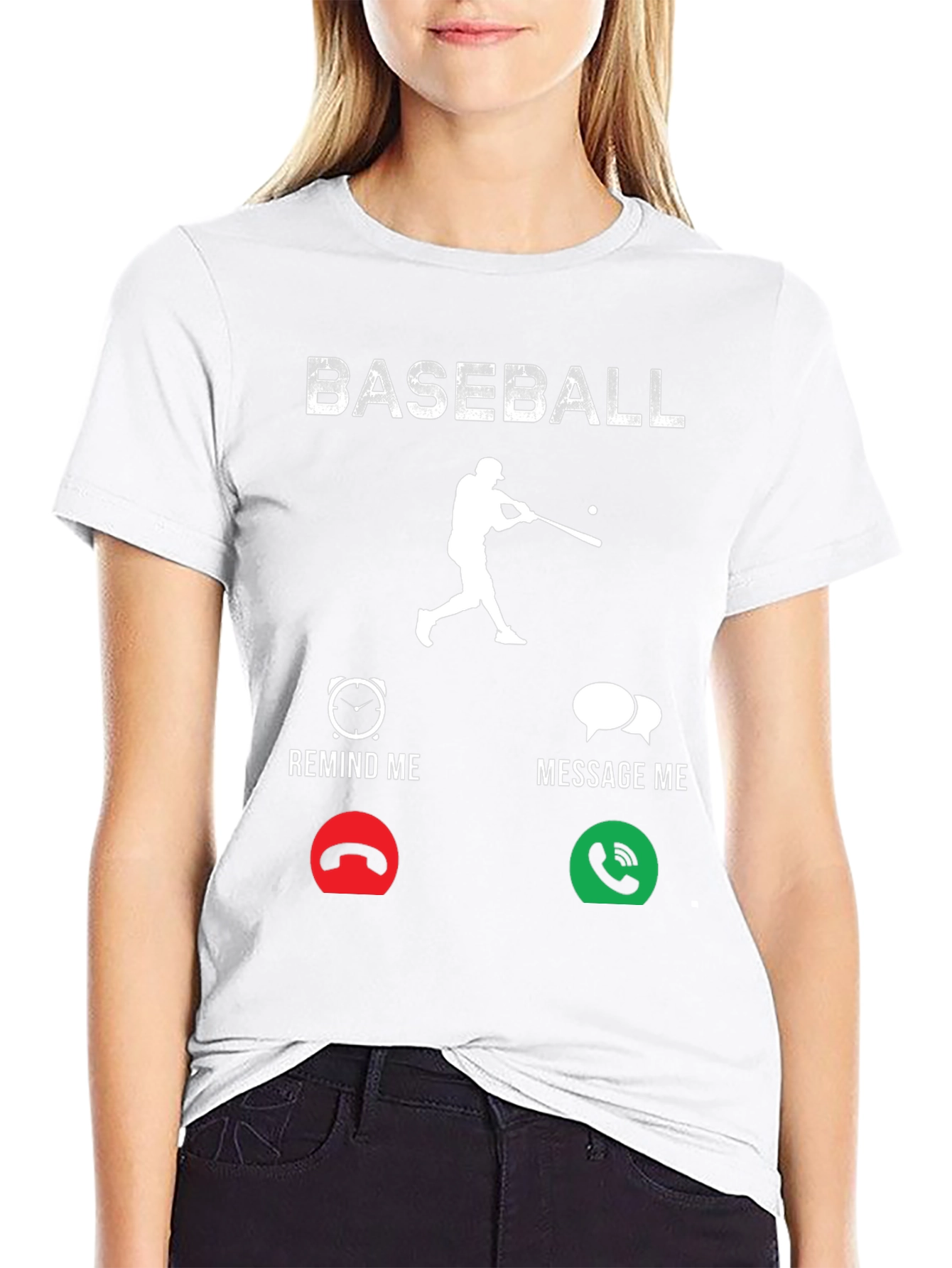 Black Baseball Remind/Message Graphic T-Shirt view 9
