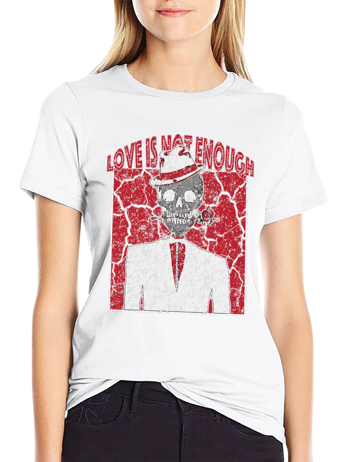 Love is Not Enough T-Shirt Skeleton Graphic Tee - 9