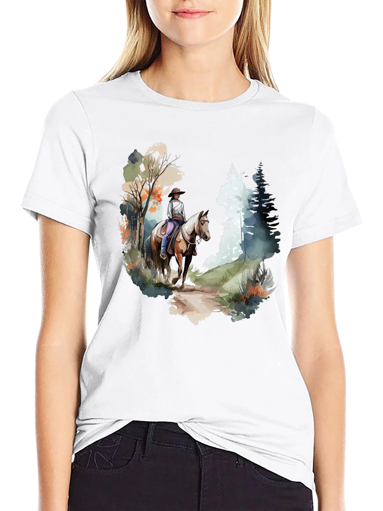 Black Cowgirl Horse Ride T-Shirt view 9