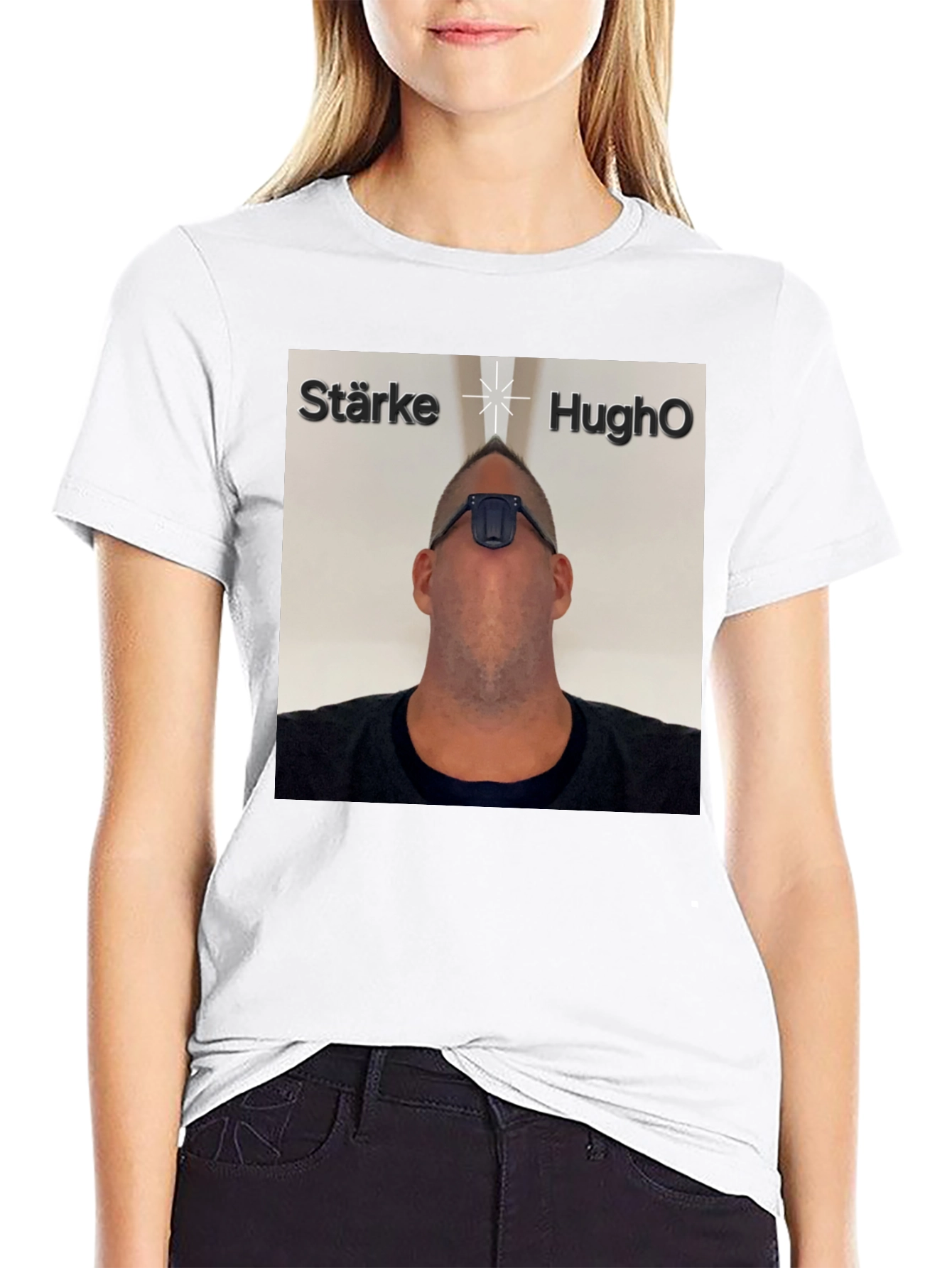 Black Starke HughO T-Shirt - Unique Graphic Tee view 9