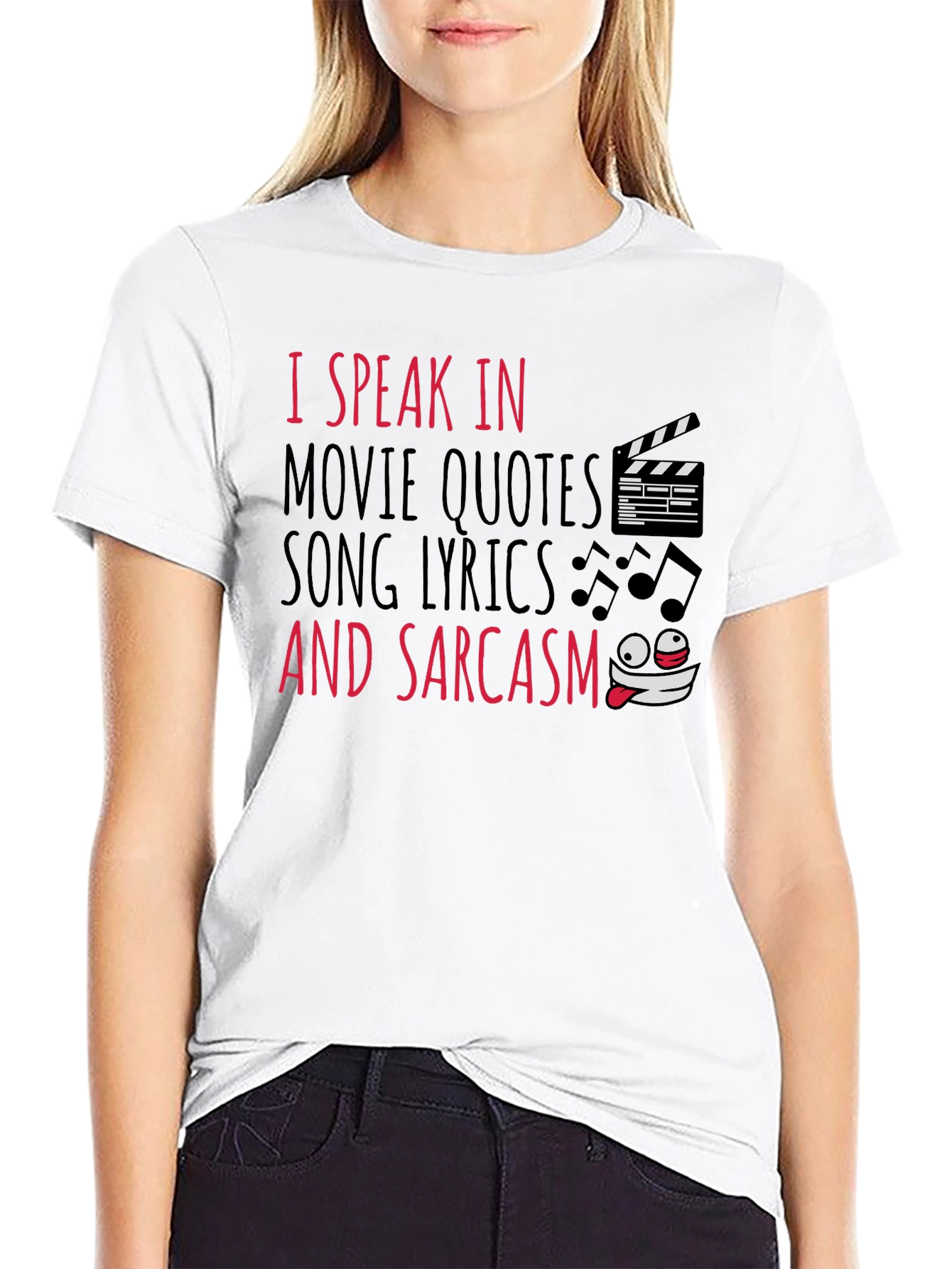 Black I Speak in Movie Quotes Sarcasm Graphic Tee view 9