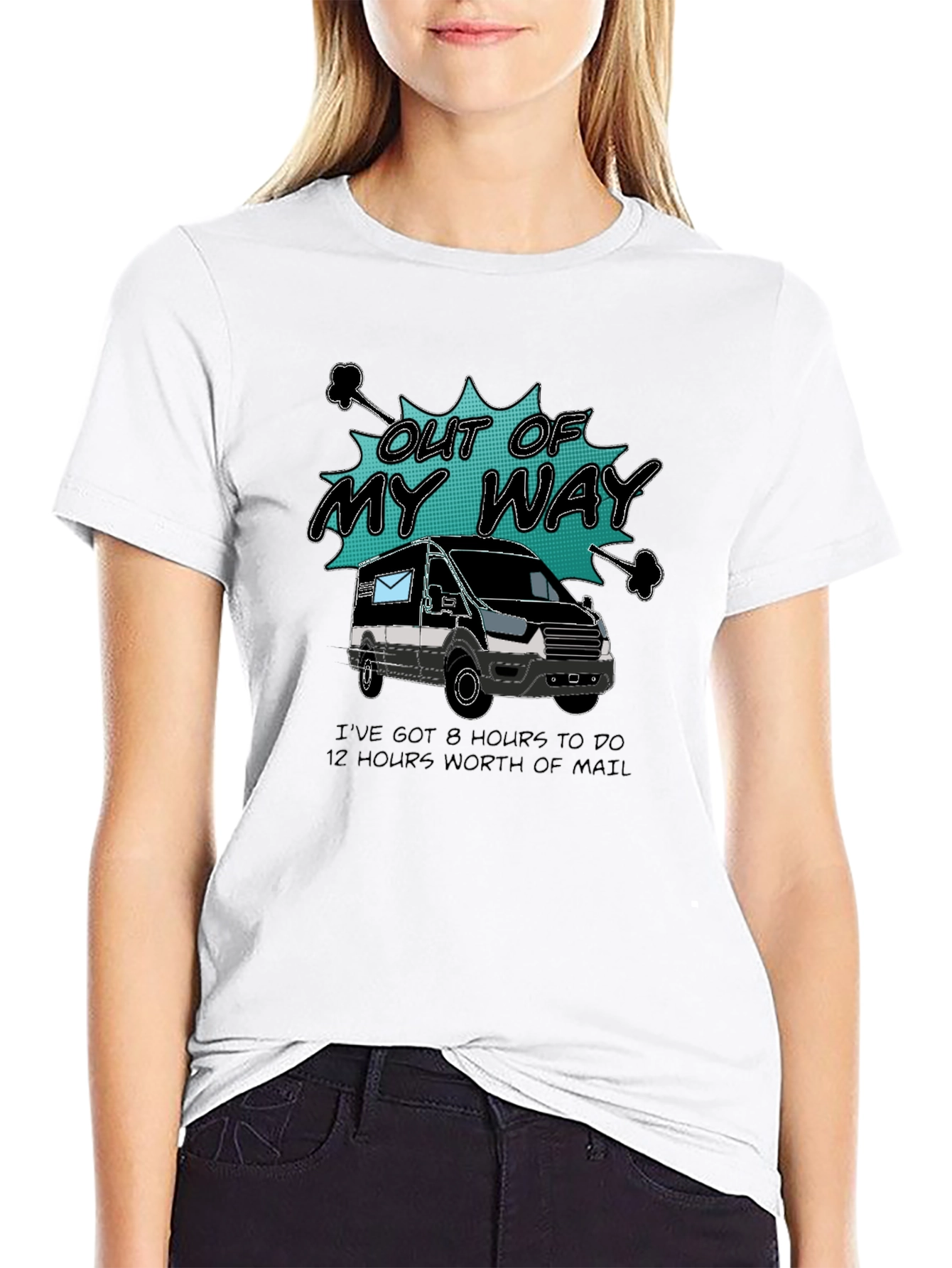 Black Out of My Way Postal Worker T-Shirt view 9