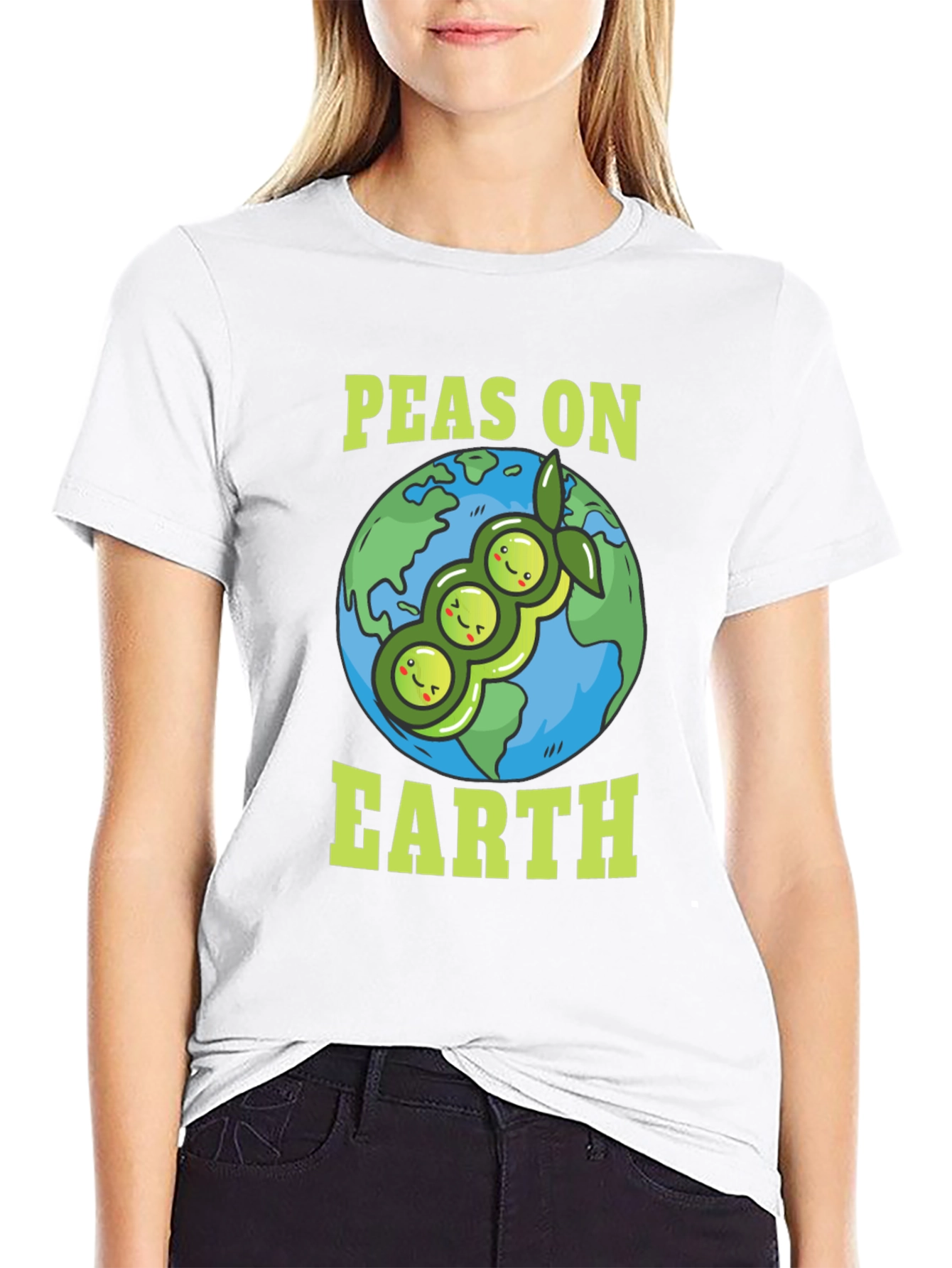 Black Peas on Earth T-Shirt - Vegan Planet Tee view 9