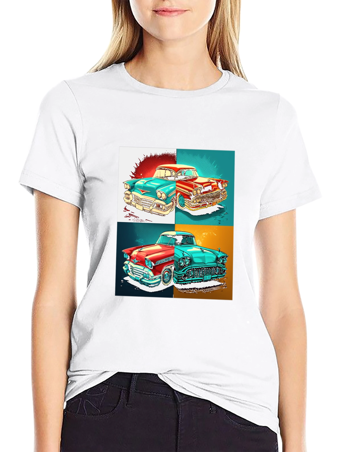 Black Classic Car Graphic T-Shirt - Retro Automotive Style view 9