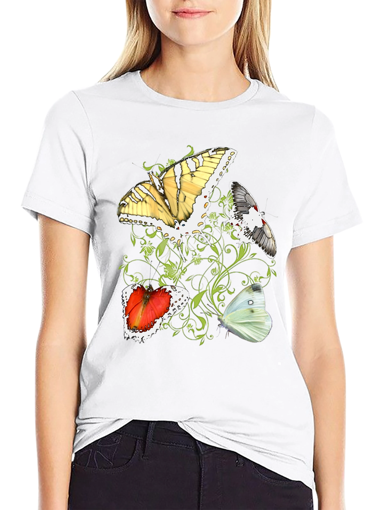 Black Butterfly T-Shirt - Unique Graphic Tee view 9