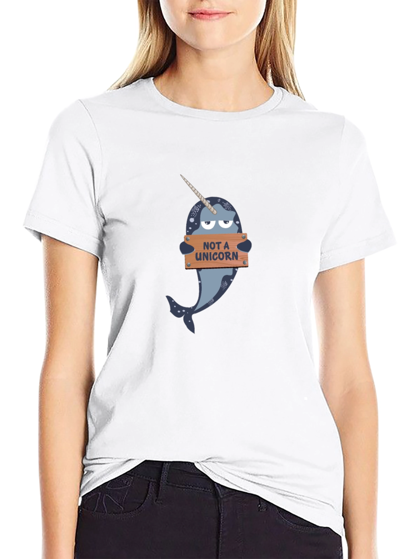 Black Narwhal T-Shirt - "Not A Unicorn" Funny Tee view 9