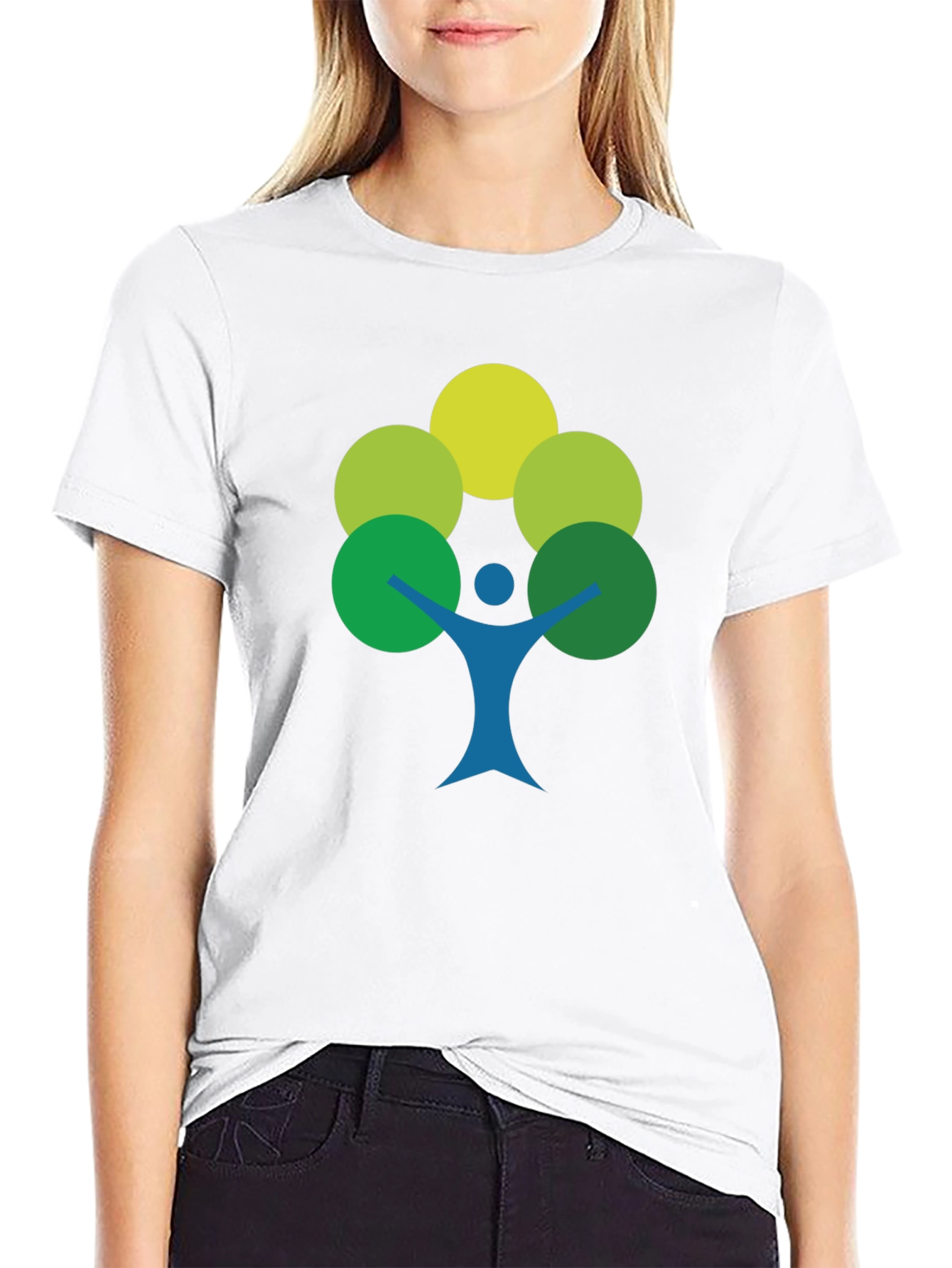 Black Eco-Friendly Tree Person Graphic Tee view 9