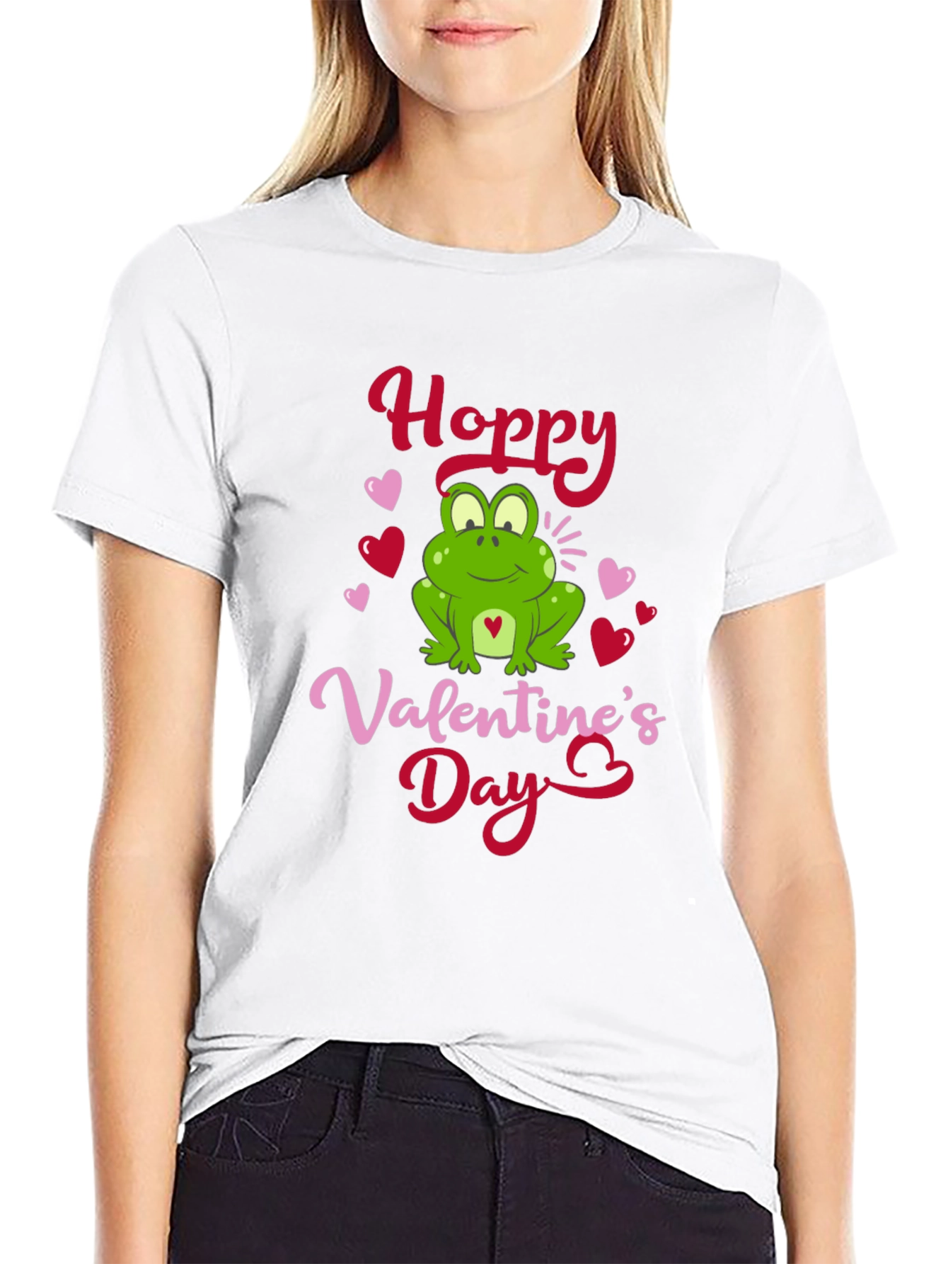 Black Hoppy Valentine's Day Frog Graphic T-Shirt view 9