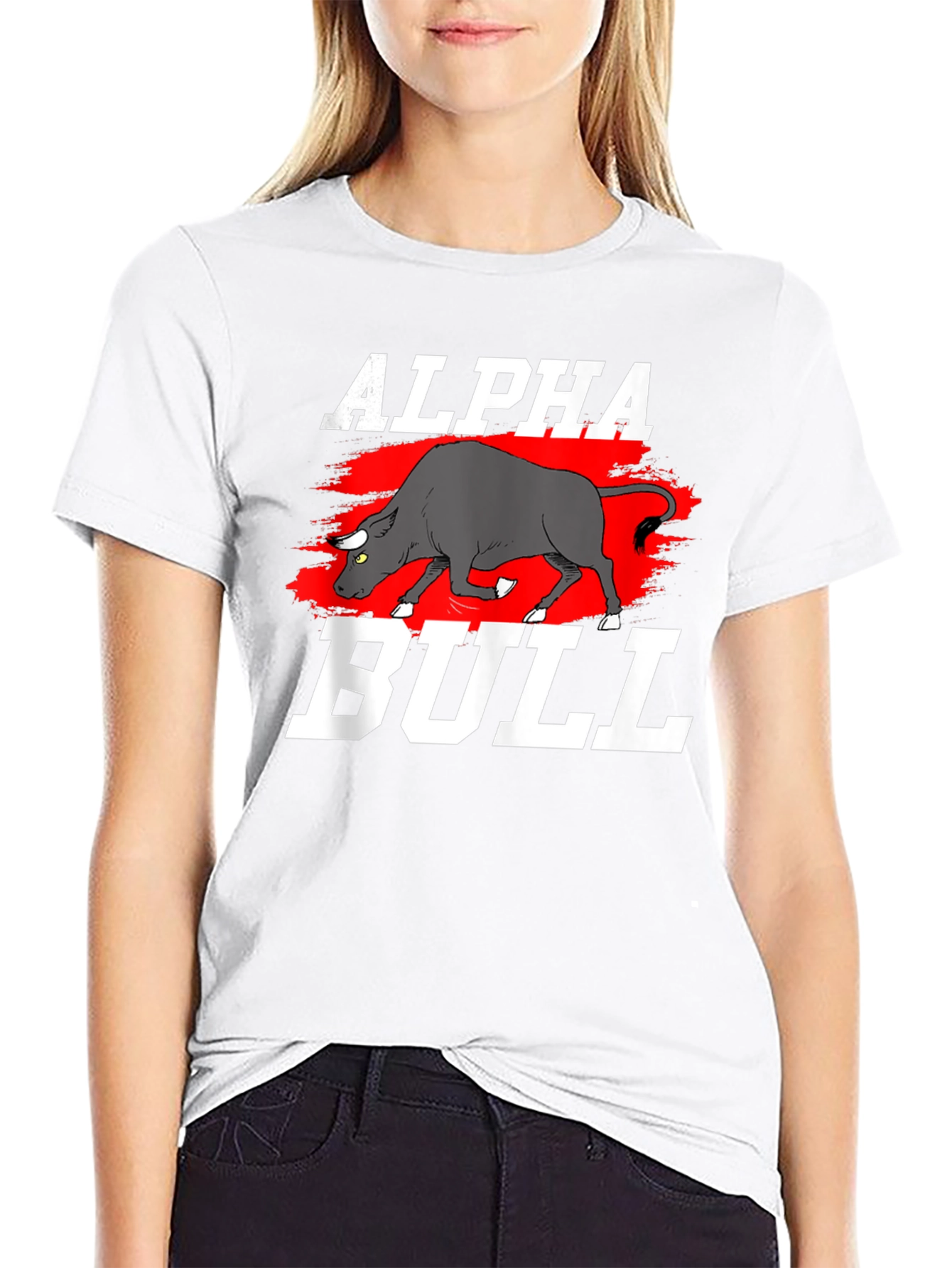 Black Alpha Bull Graphic T-Shirt - Black Cotton Tee view 9