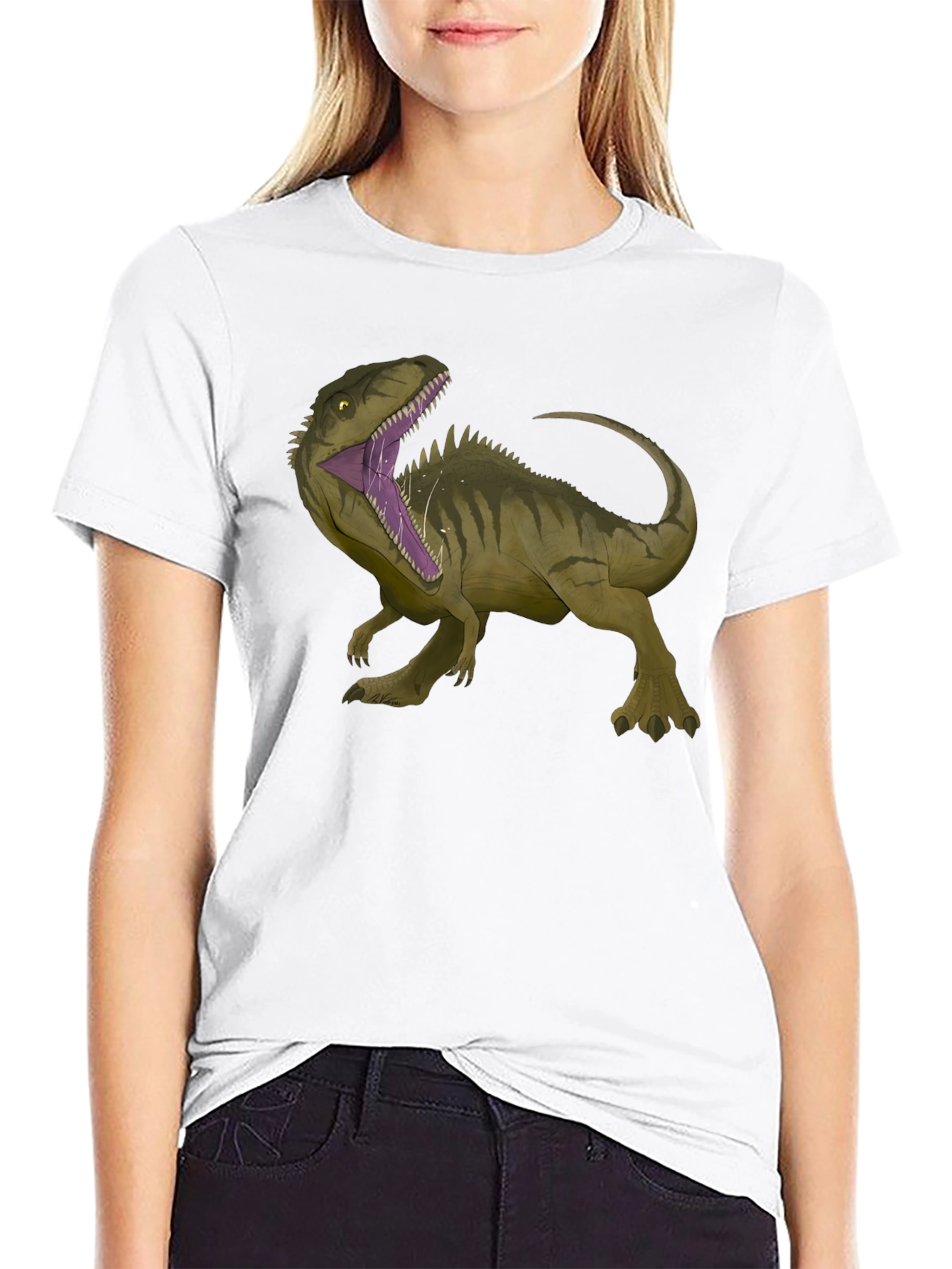 Black Dinosaur Graphic T-Shirt - Black view 9