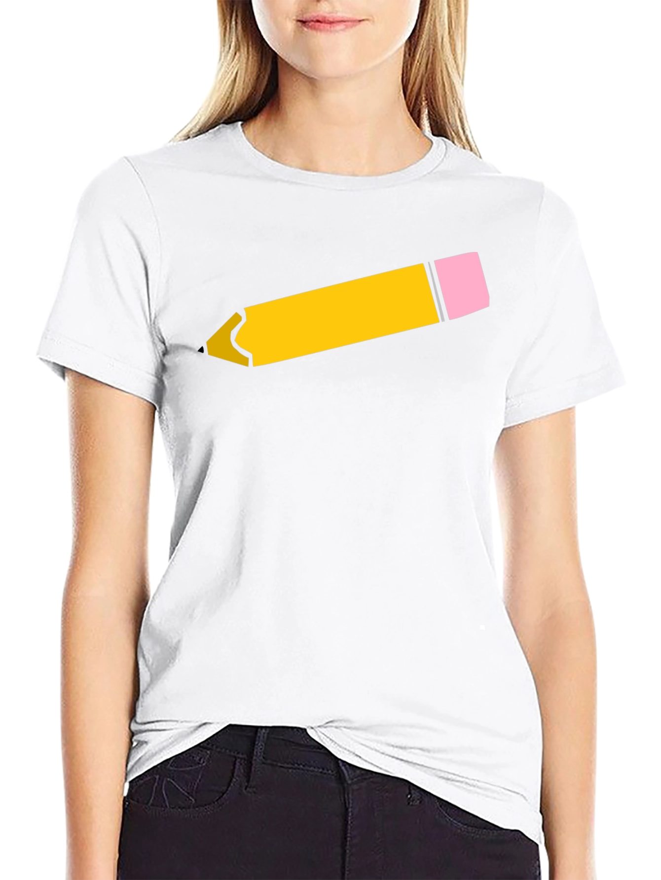Black Pencil Graphic Black T-Shirt - Fun & Stylish! view 9