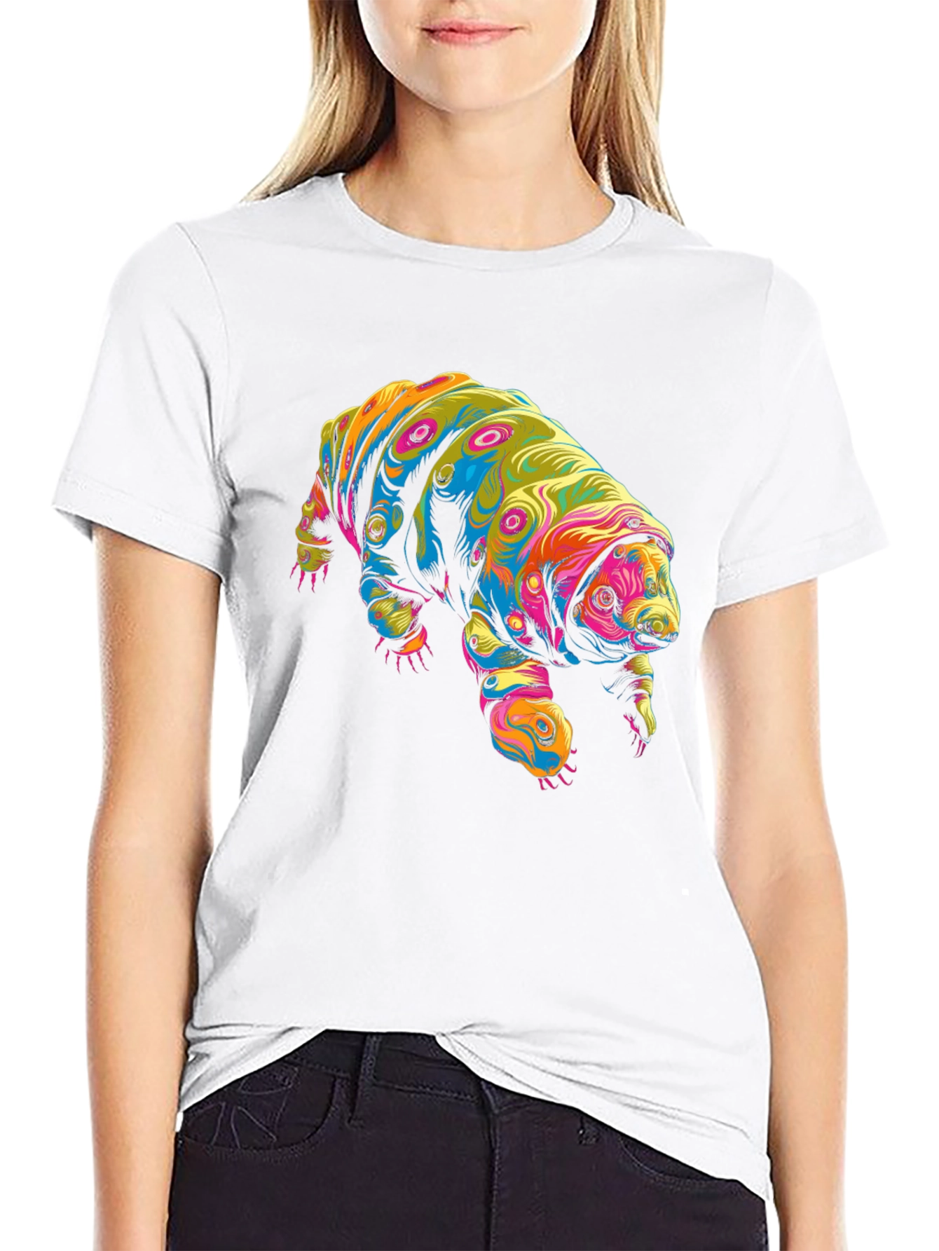 Black Psychedelic Tardigrade Graphic T-Shirt view 9