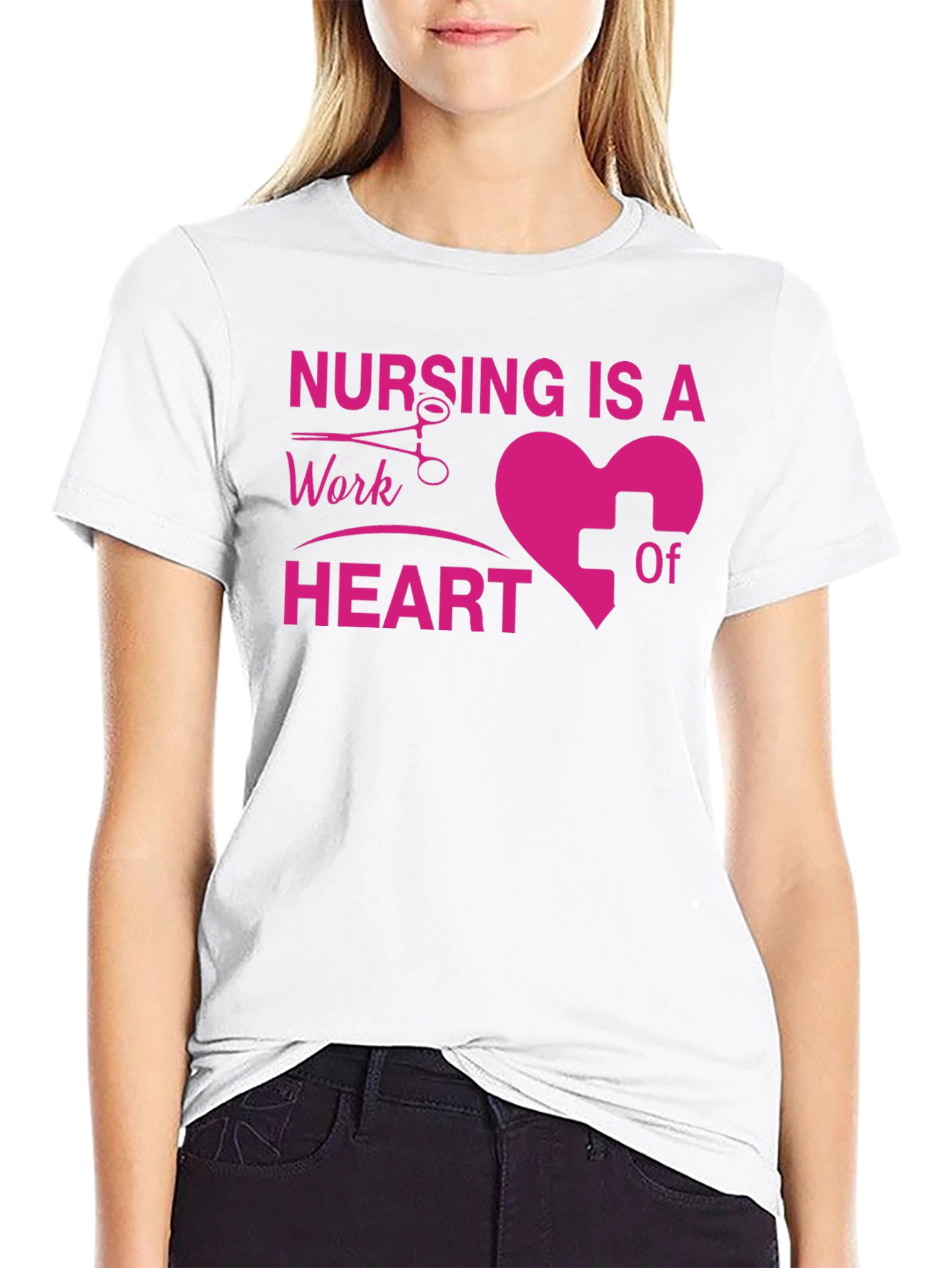 Black Nursing Is A Work Of Heart T-Shirt view 9