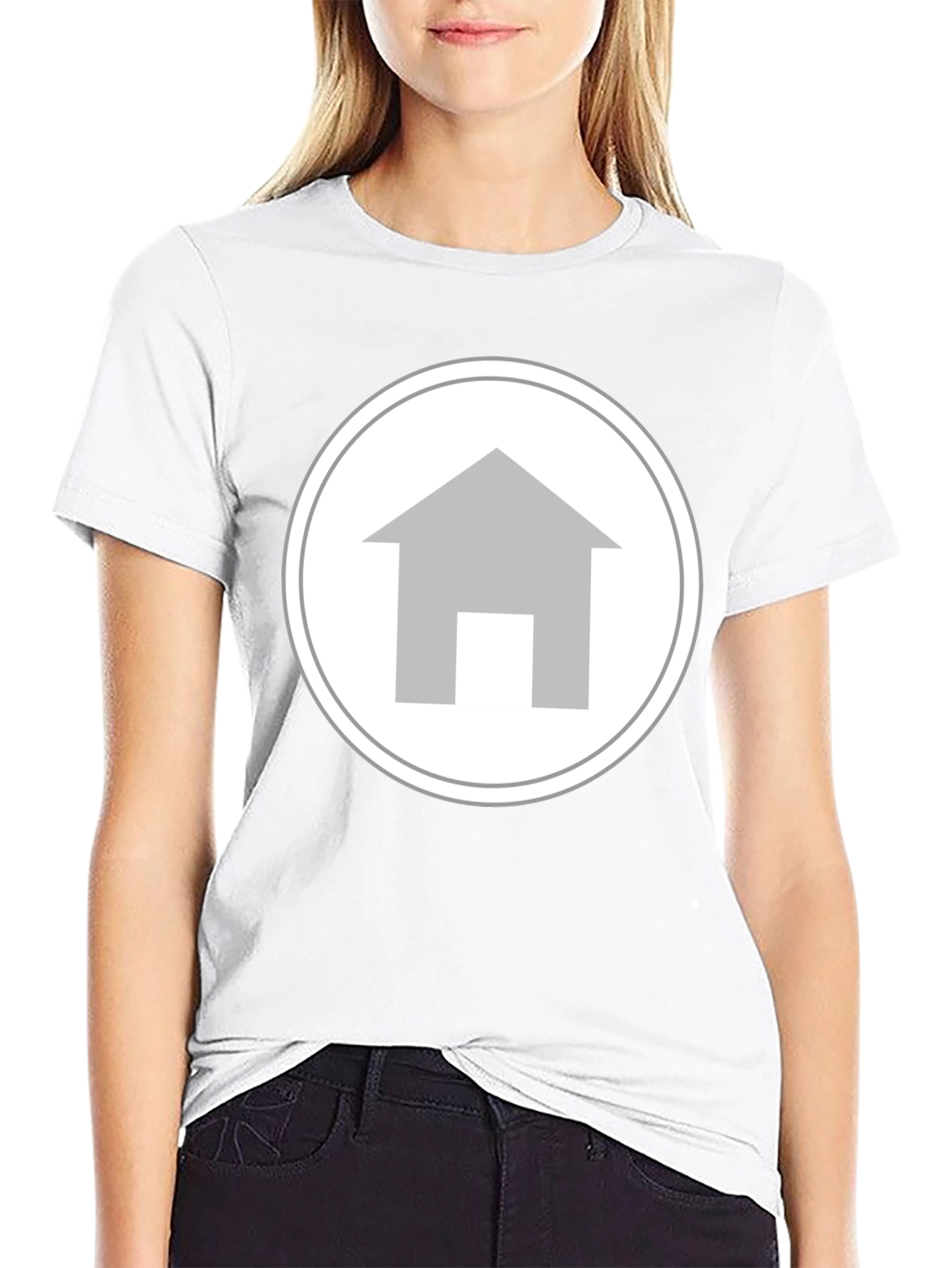 Black Simple House Logo T-Shirt view 9