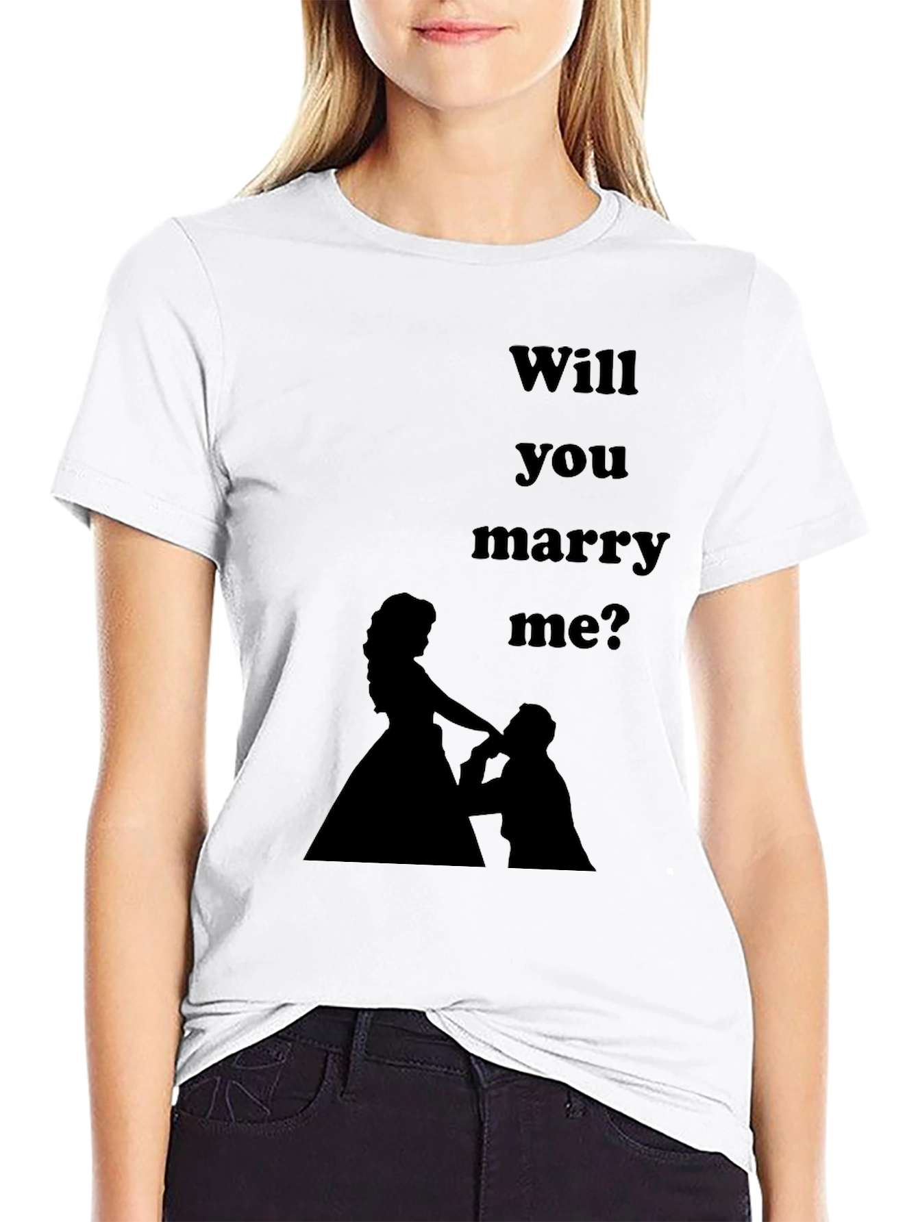 Black Will You Marry Me? Graphic Tee view 9