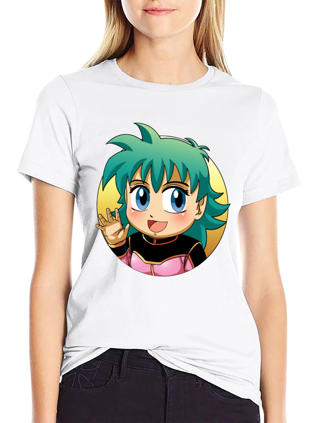 Black Anime Girl Graphic Tee - Black view 9