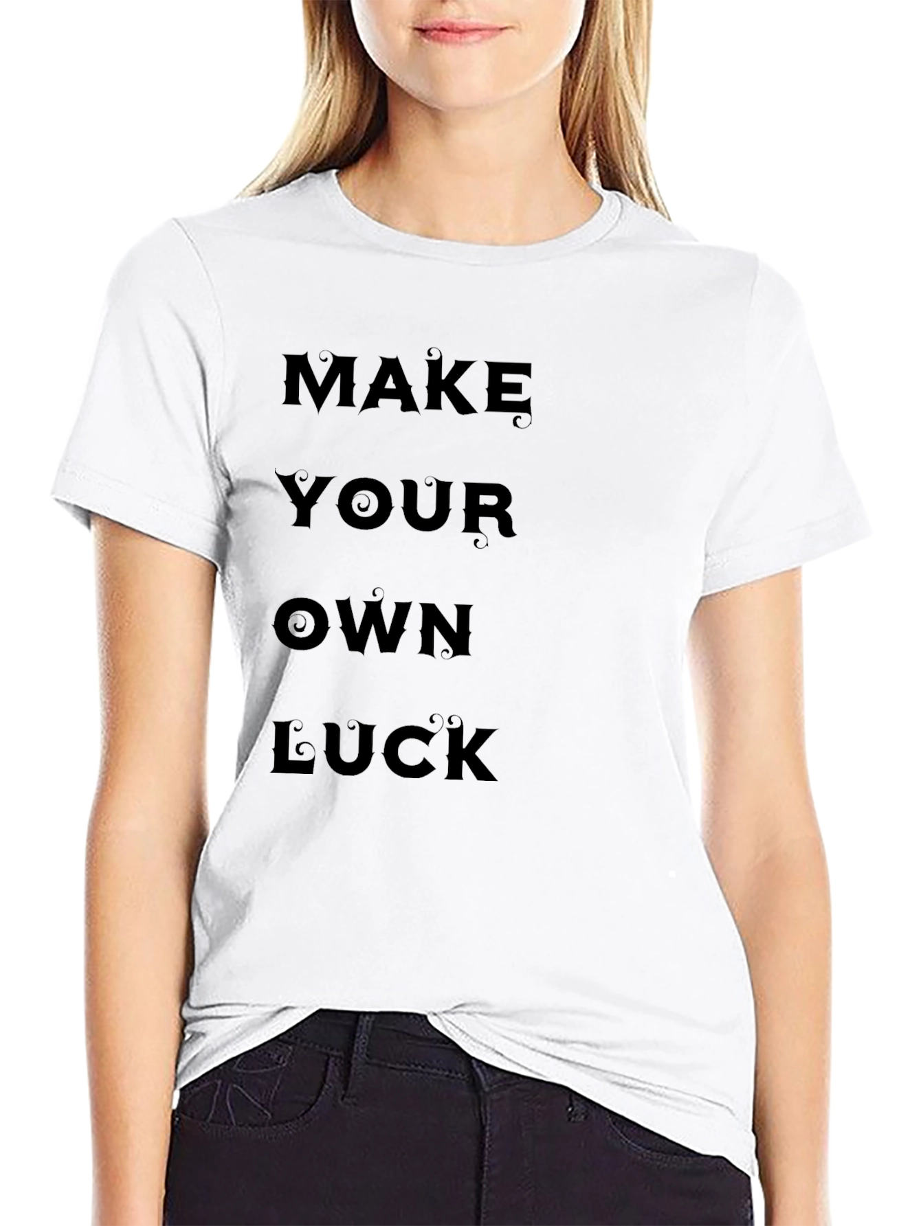 Black Make Your Own Luck Graphic T-Shirt view 9