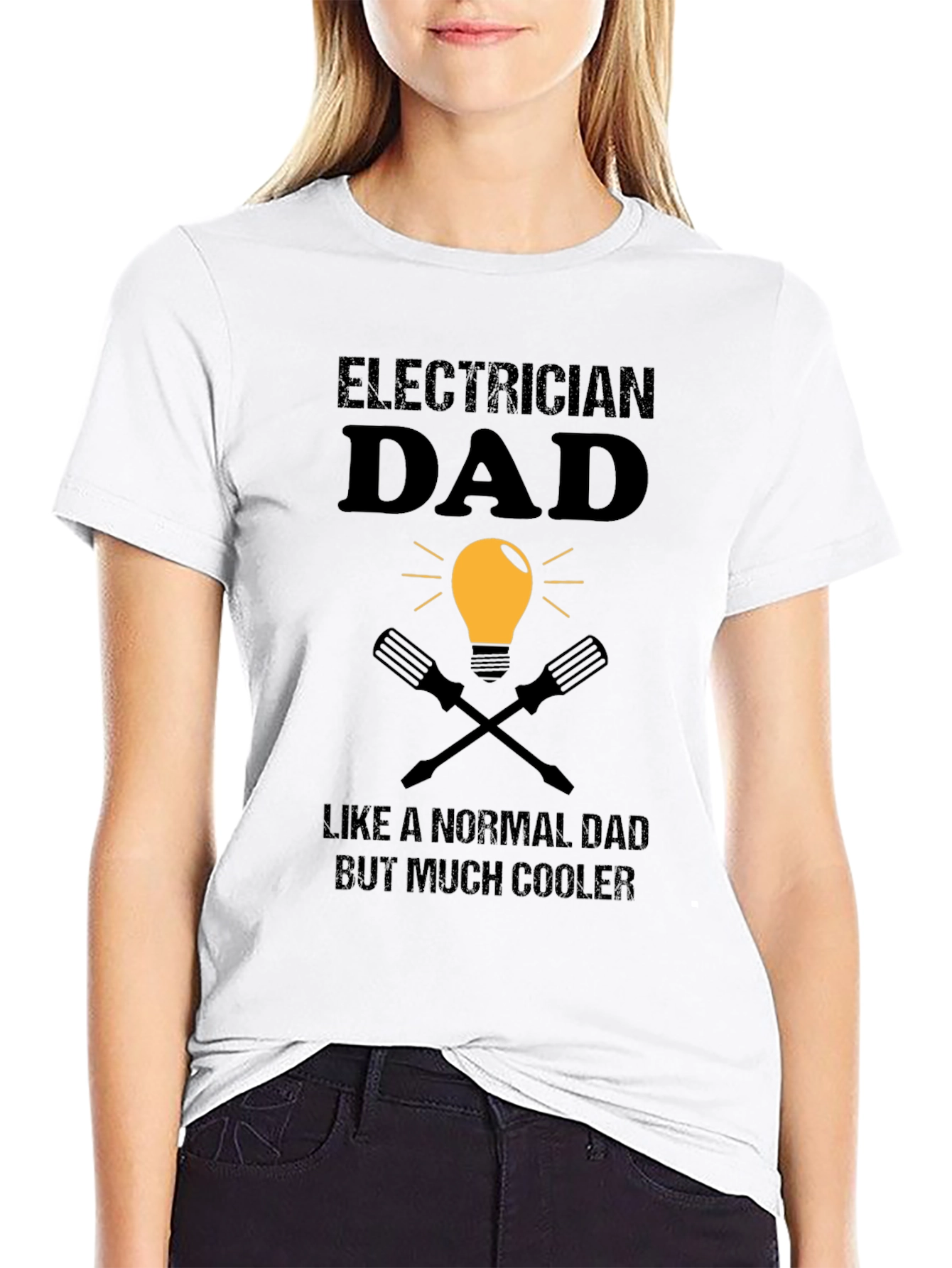Black Electrician Dad T-Shirt view 9
