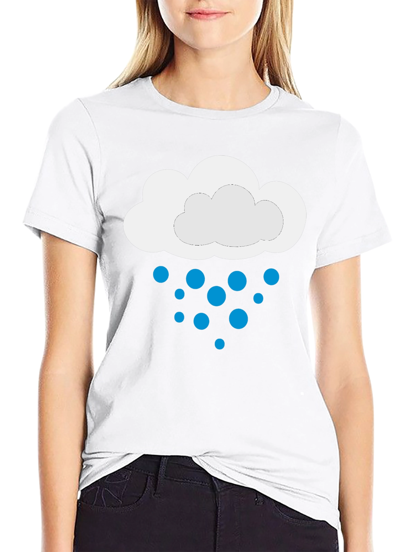 Black Rainy Day Cloud Graphic Tee - Black view 9