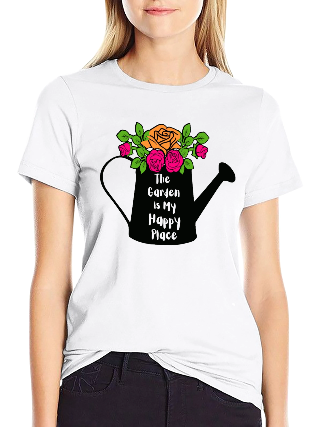 Black Gardener's Happy Place T-Shirt view 9