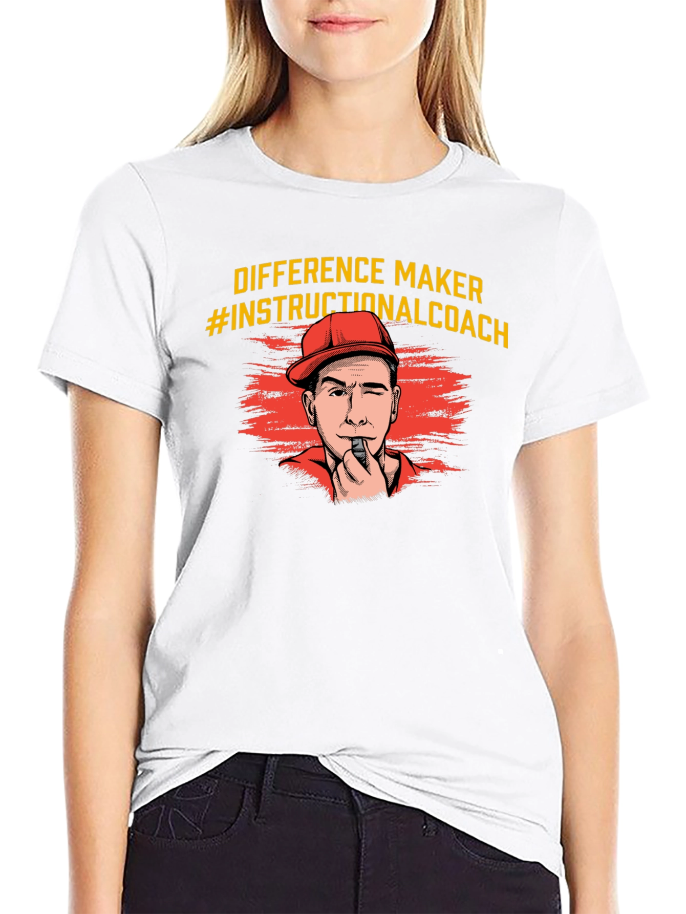 Black Difference Maker Instructional Coach T-Shirt view 9