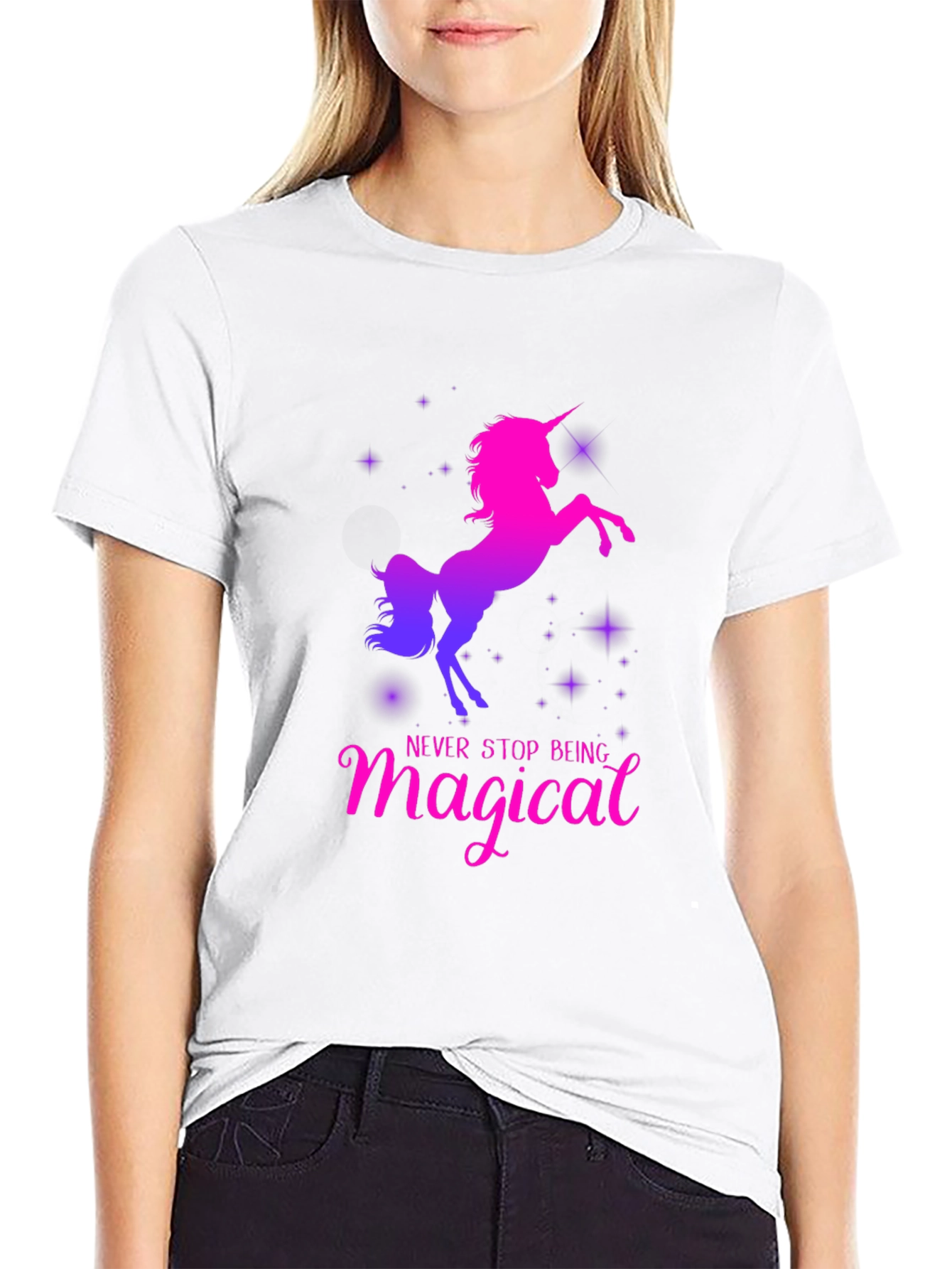 Black Magical Unicorn T-Shirt - Black view 9