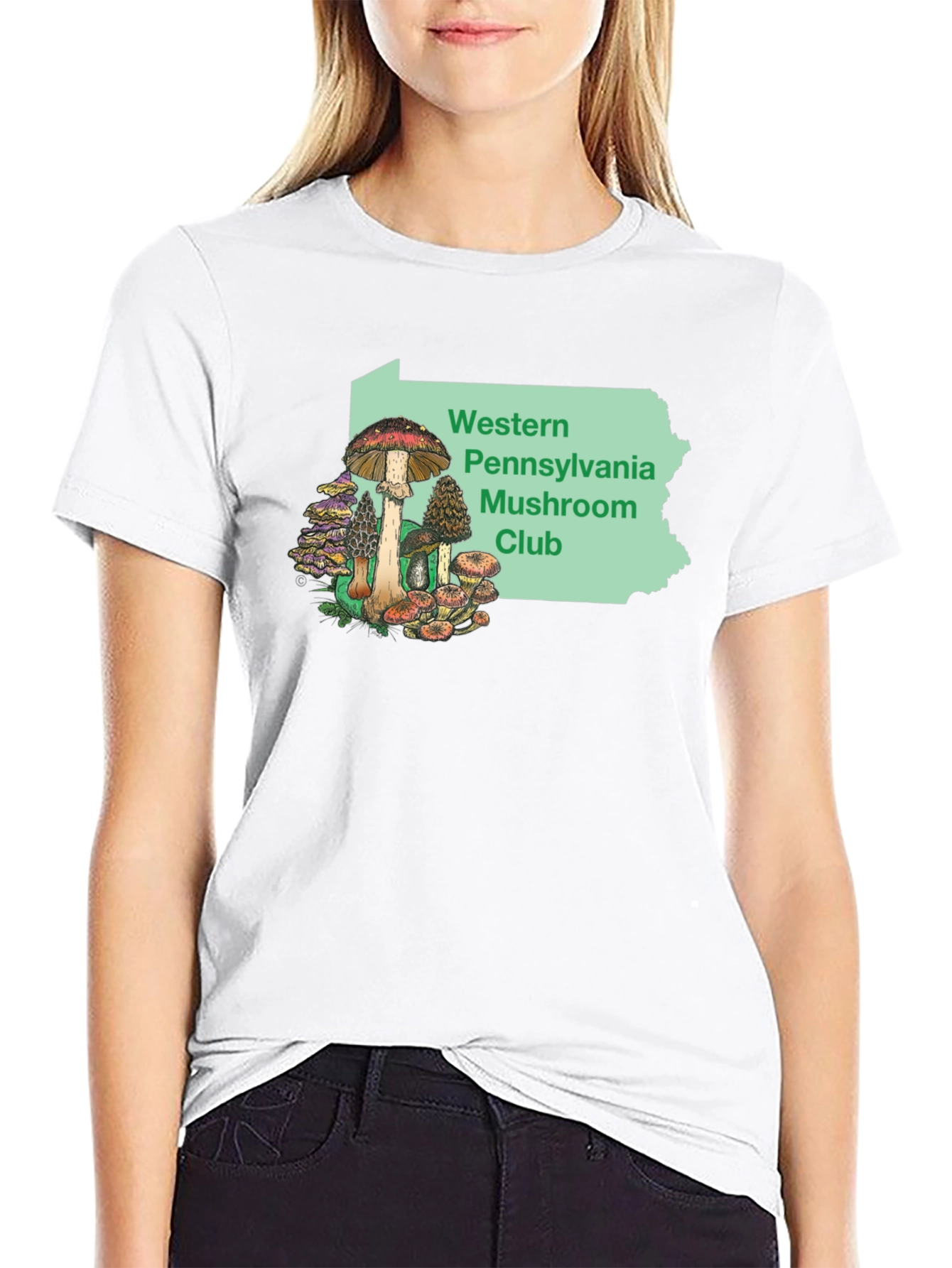 Black Western PA Mushroom Club T-Shirt view 9