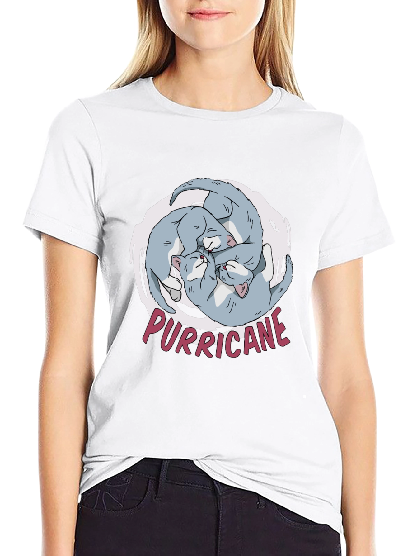 Black Purricane Cat T-Shirt - Hilarious Kitten Design view 9