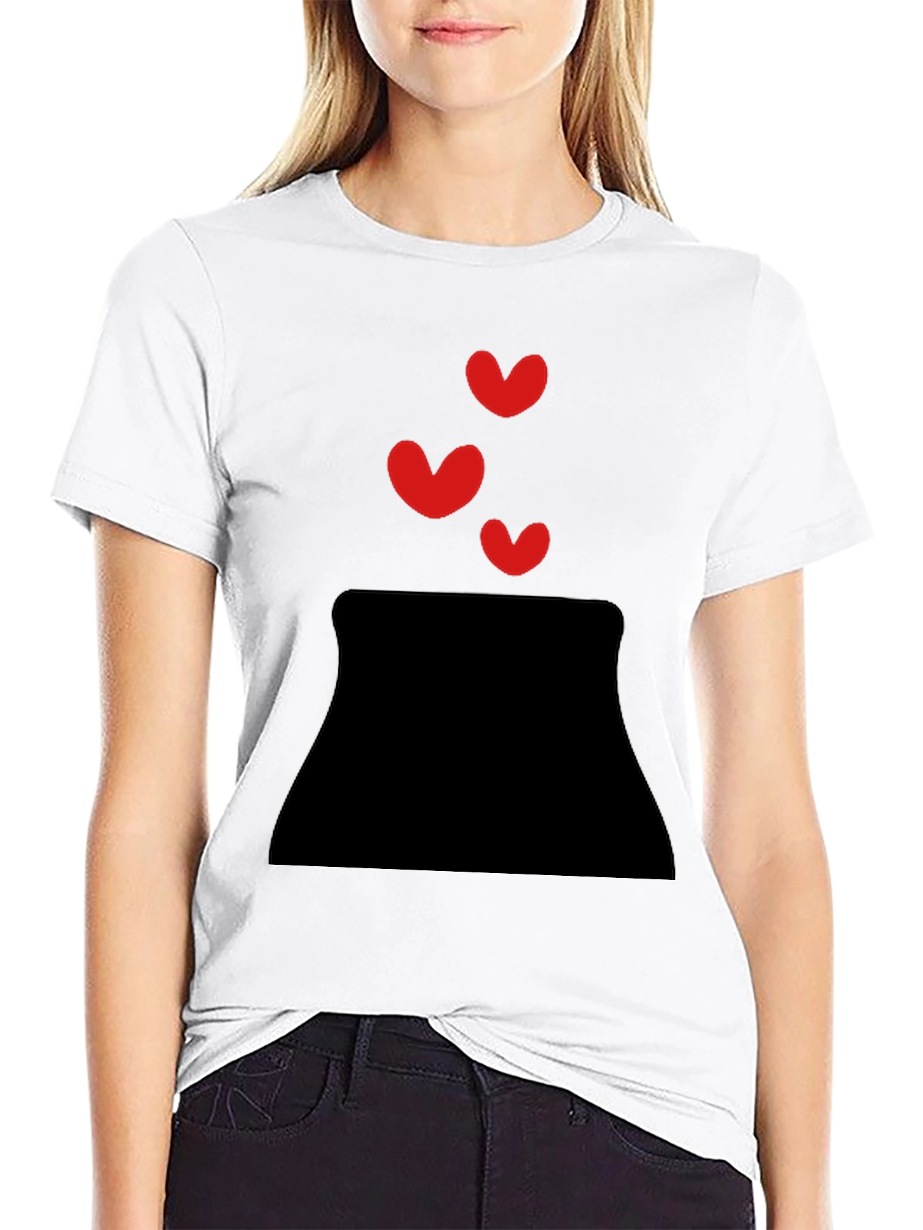 Black Heart Bursting T-Shirt - Black Cotton Casual Tee view 9