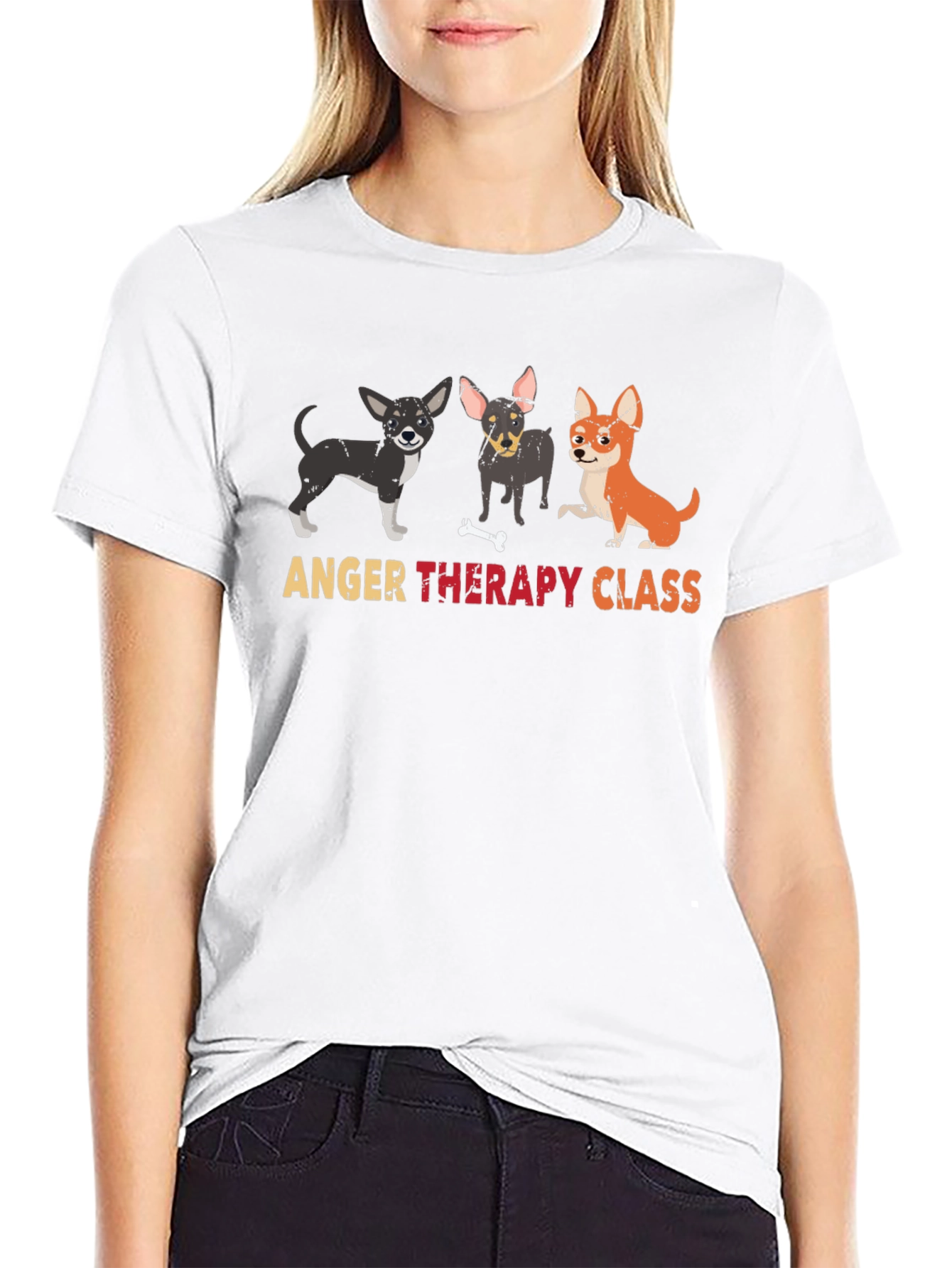 Black Anger Therapy Class Graphic T-Shirt view 9