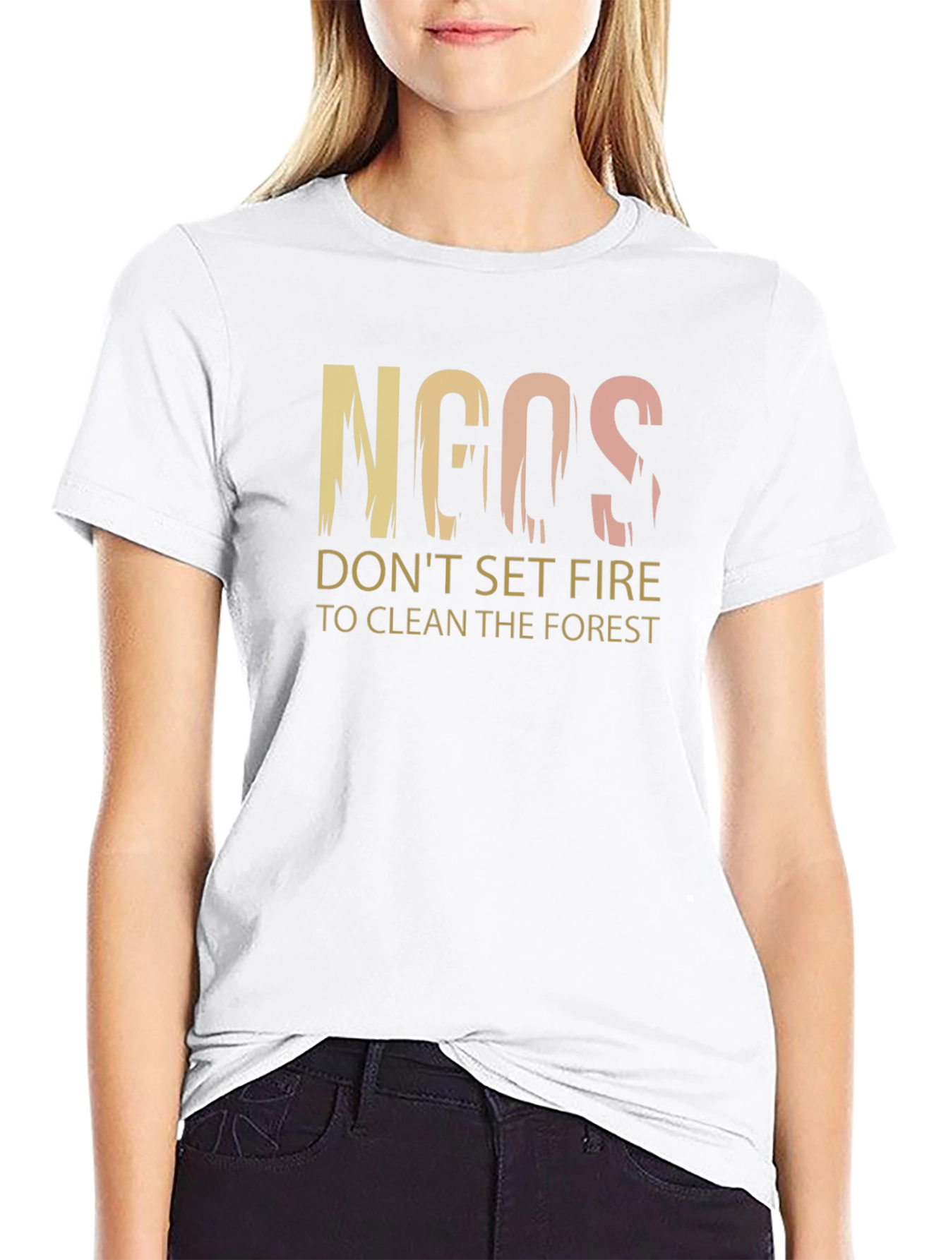 Black NGOs Don't Set Fire Graphic T-Shirt view 9
