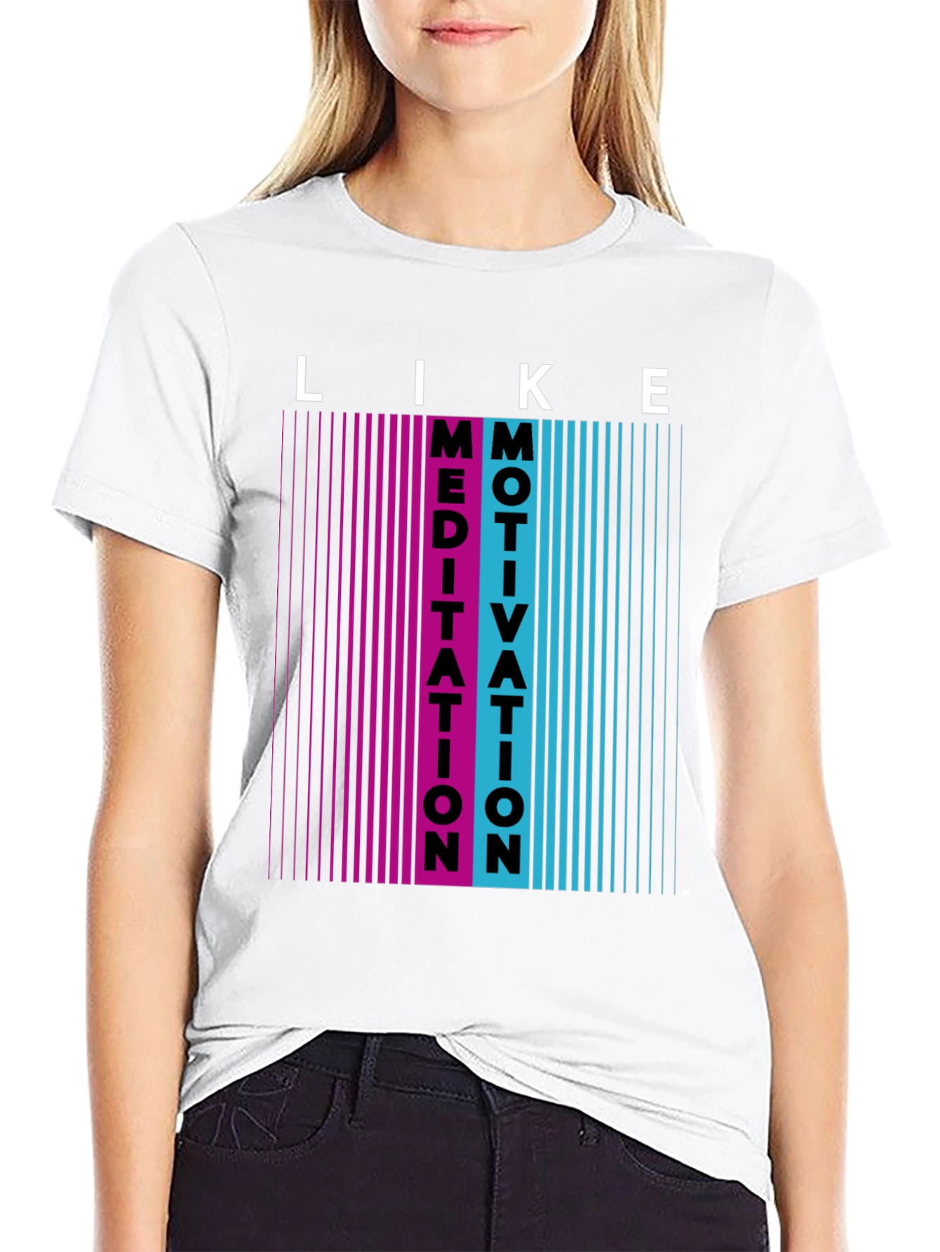 Black Meditation Motivation Graphic T-Shirt view 9