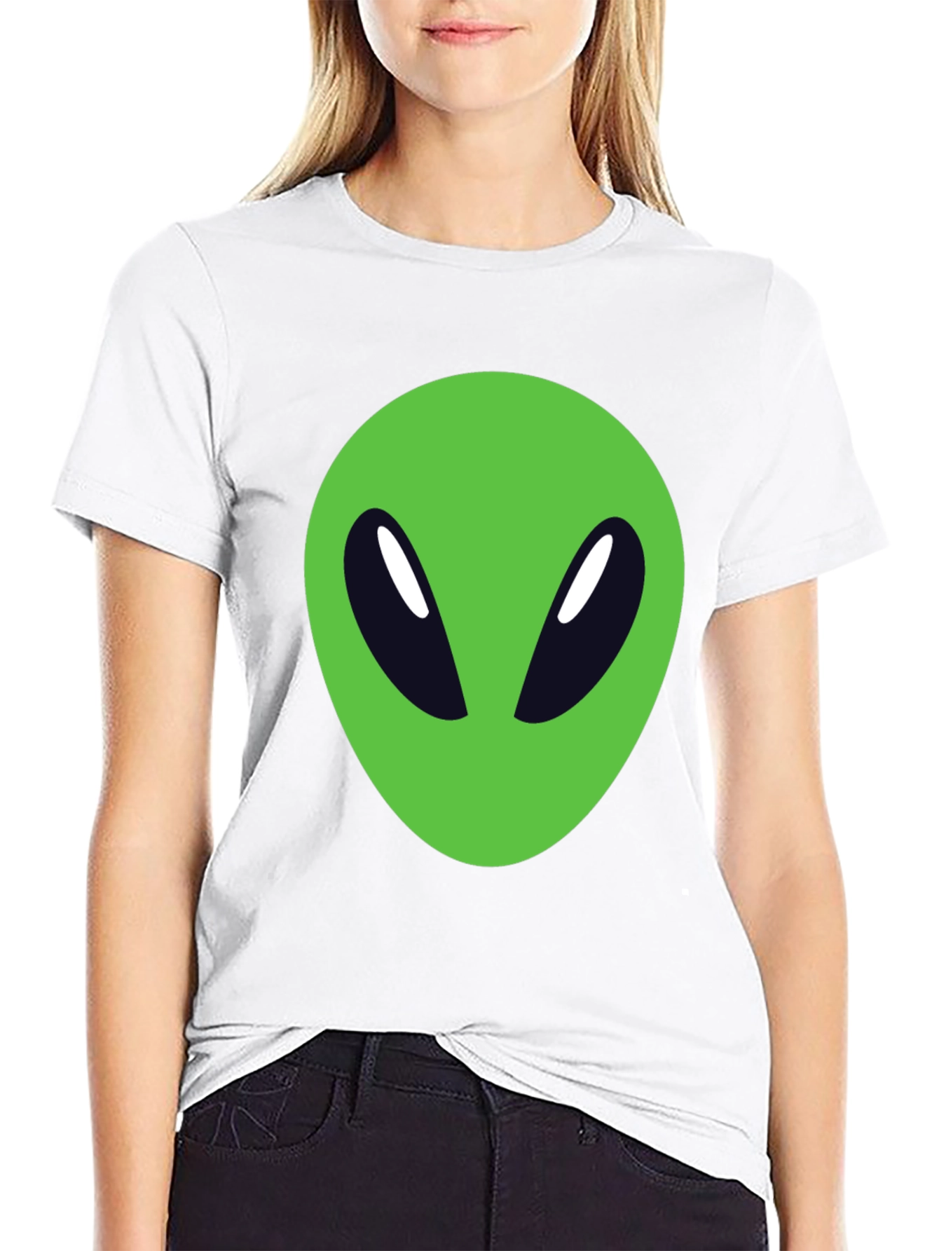 Black Alien Graphic Tee - Black Cotton Blend view 9
