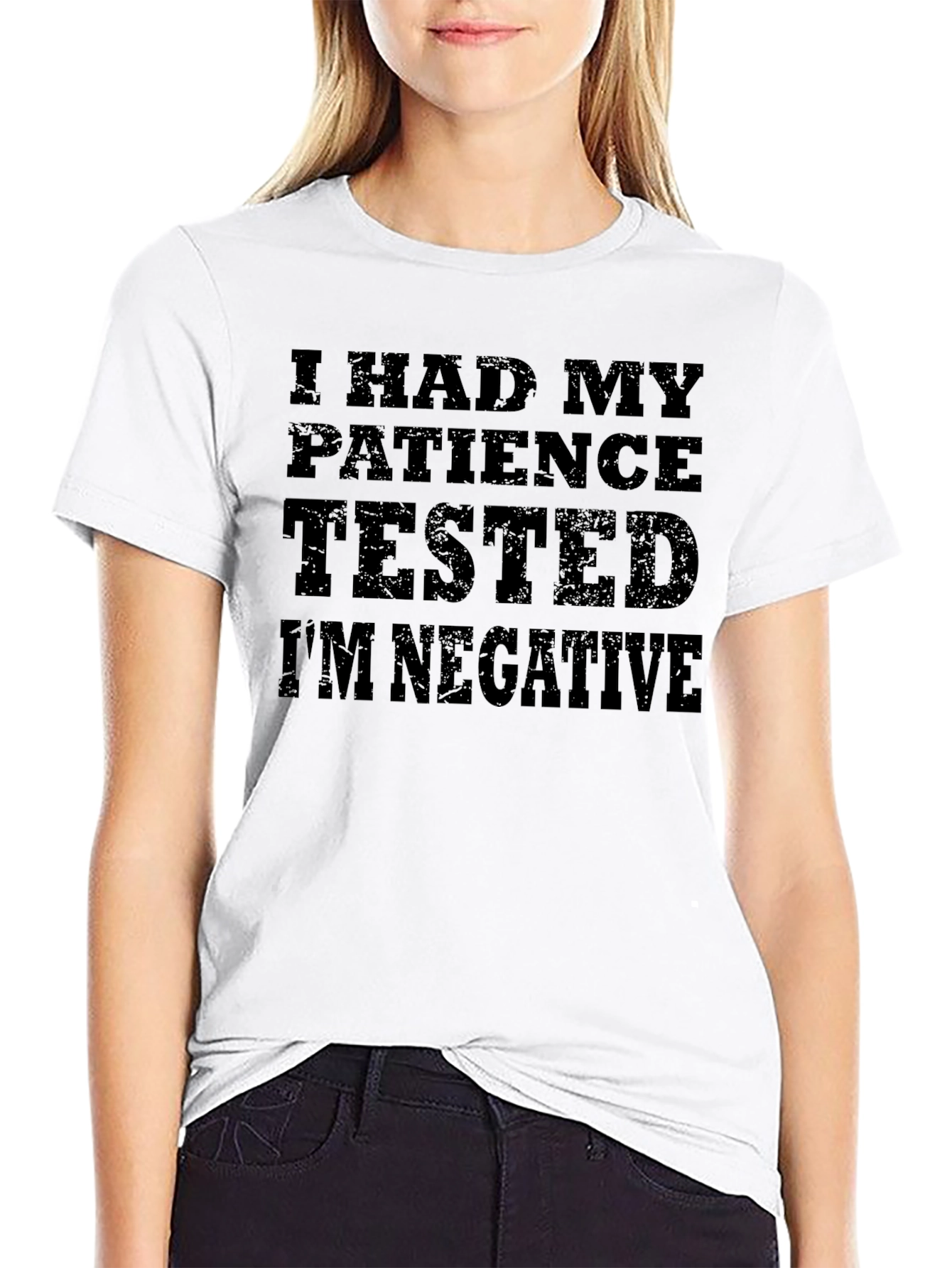 Black Patience Tested, I'm Negative - Funny Men's T-Shirt view 9