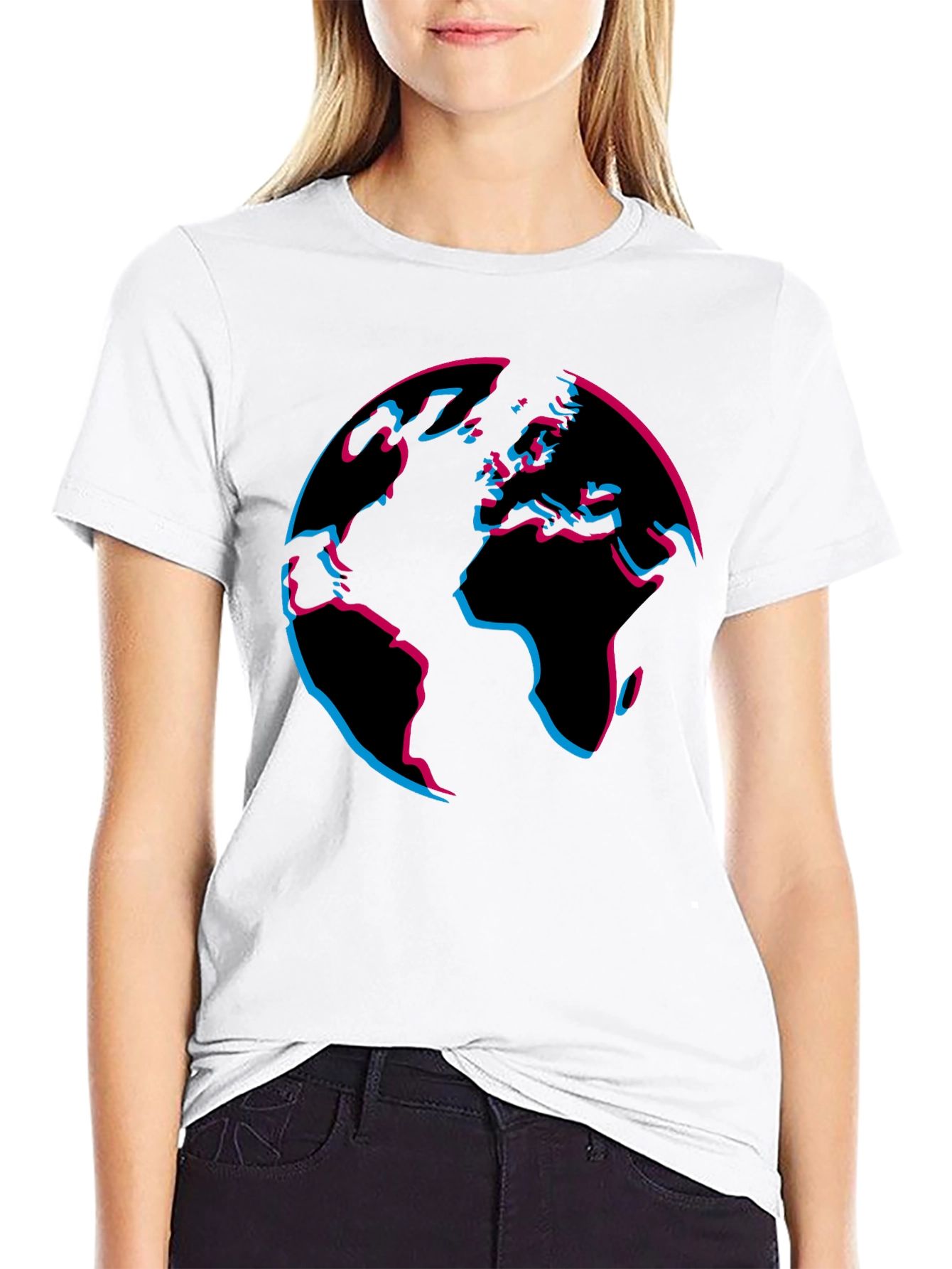 Black Abstract Earth Graphic Tee - Black view 9