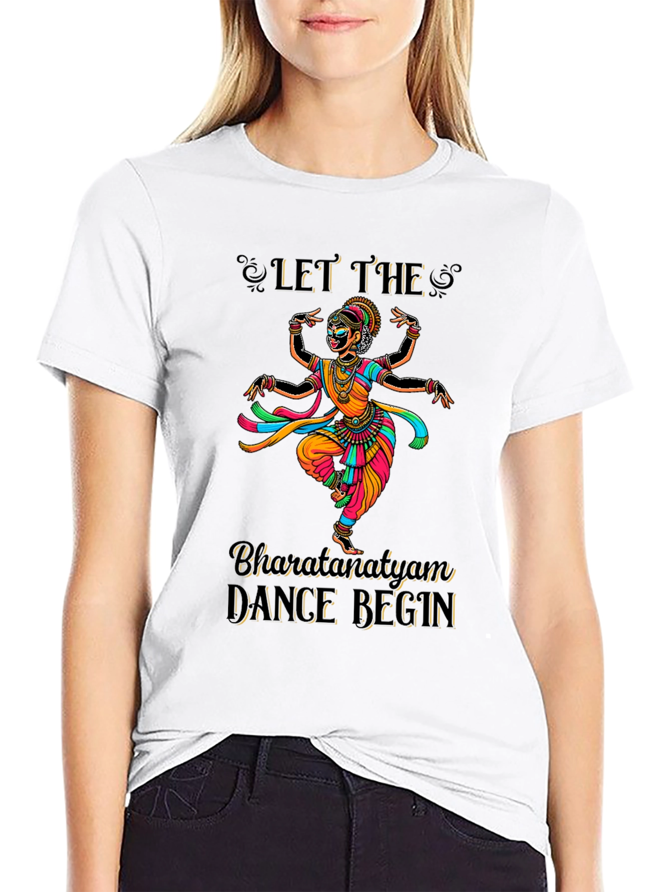 Black Bharatanatyam Dance Graphic Tee view 9