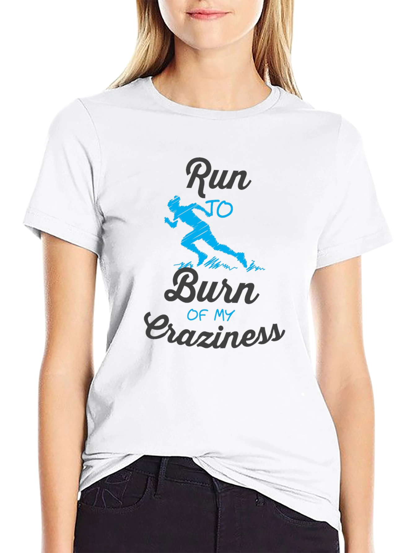 Black Run to Burn Craziness Graphic T-Shirt view 9