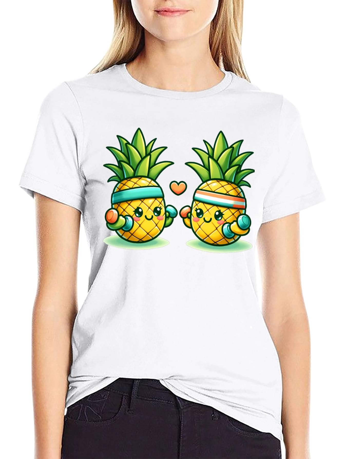 Black Workout Pineapple Graphic Tee view 9