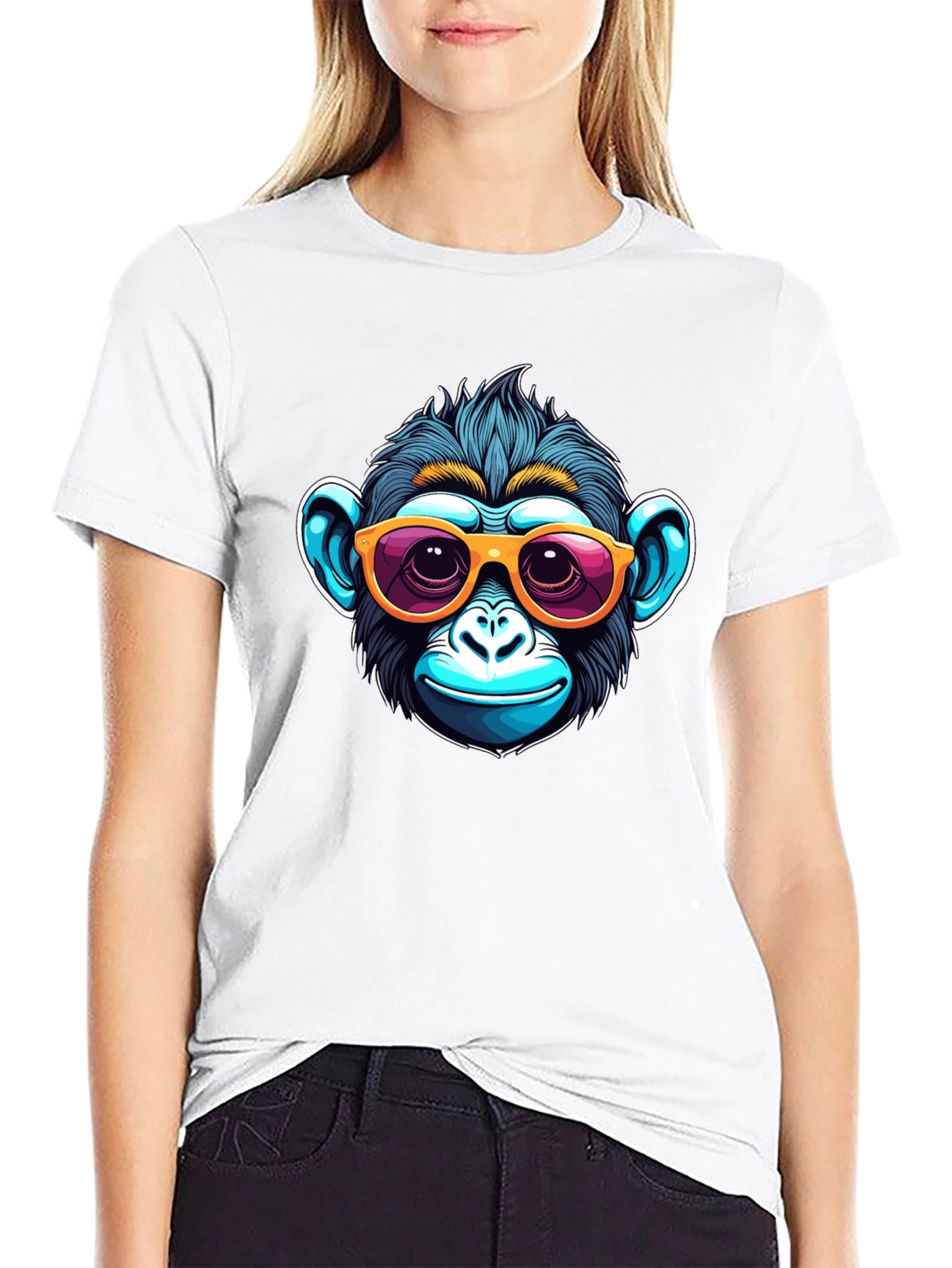 Black Cool Monkey Graphic Tee view 9