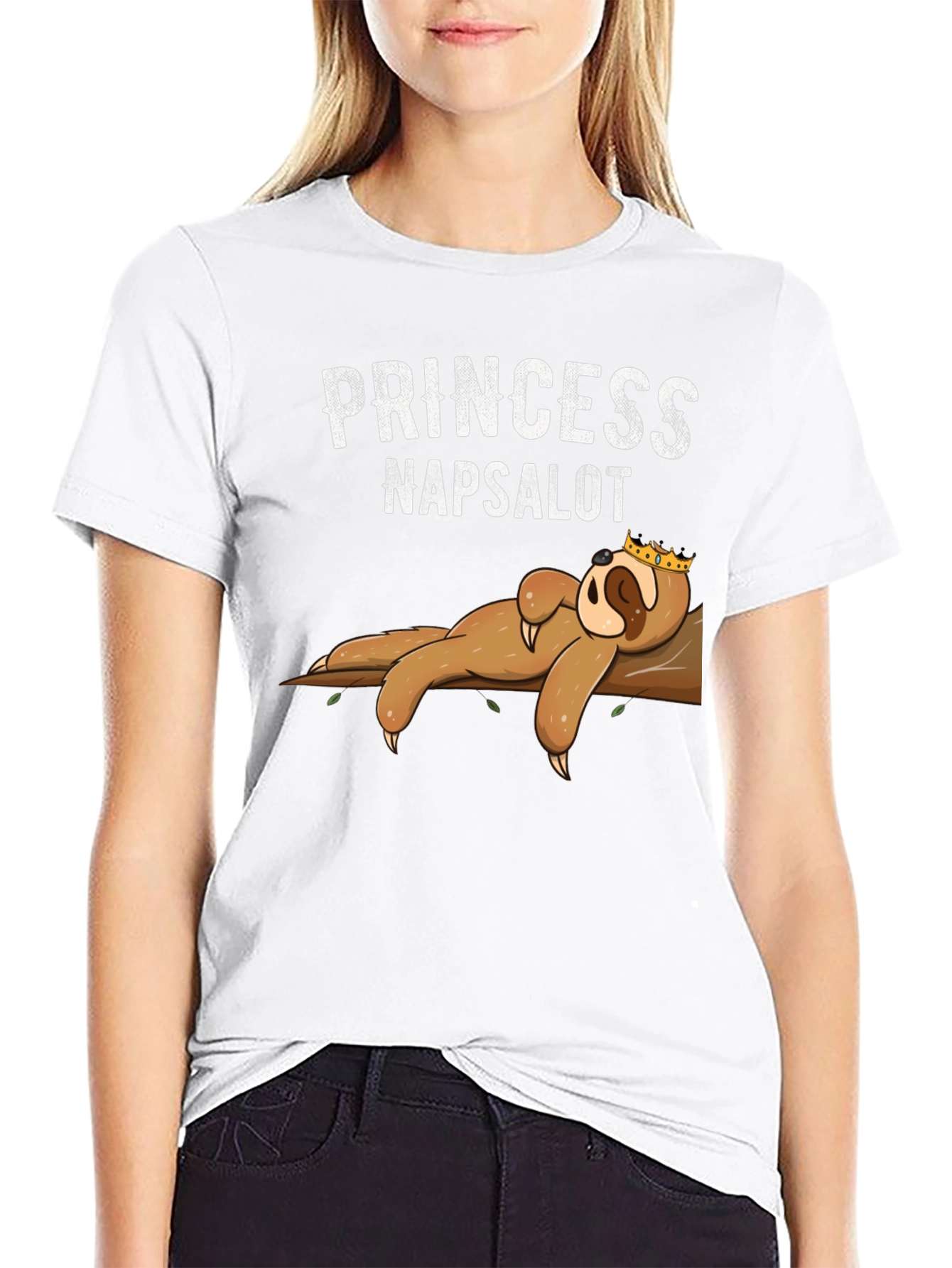 Black Princess Napsalot Sloth Graphic T-Shirt view 9