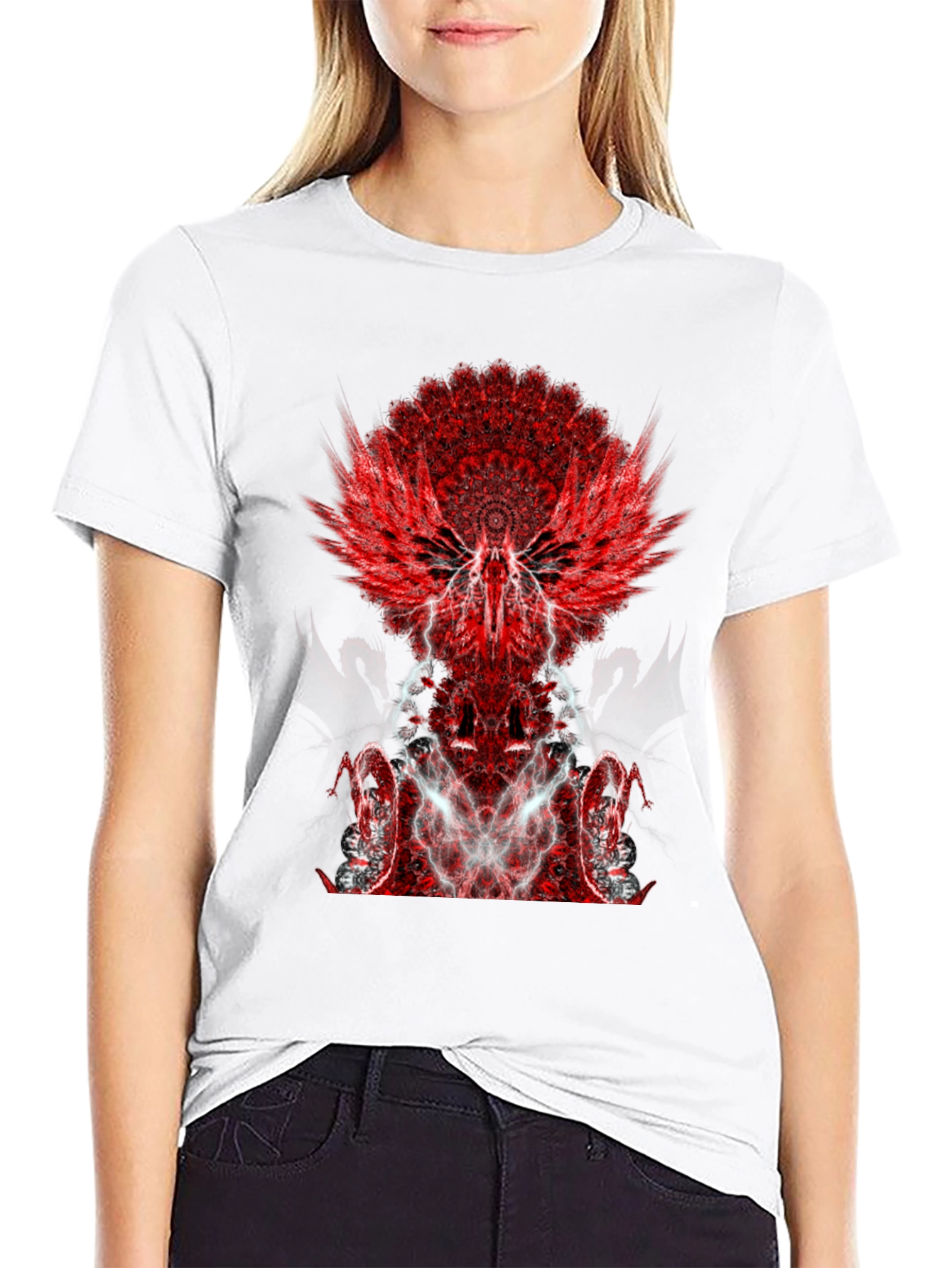 Black Winged Graphic Black T-Shirt view 9