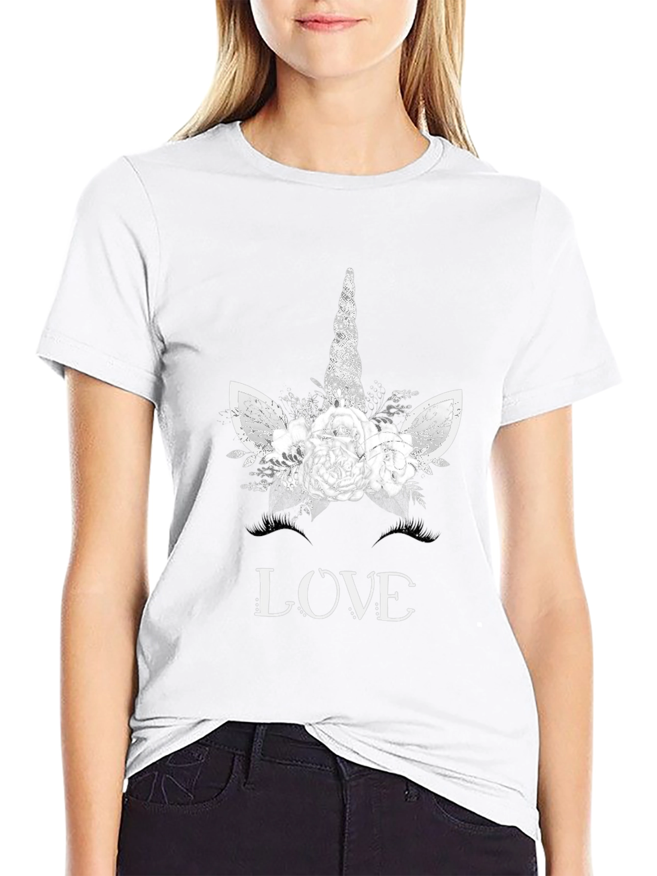 Black Unicorn Love Tee - Floral Magic view 9
