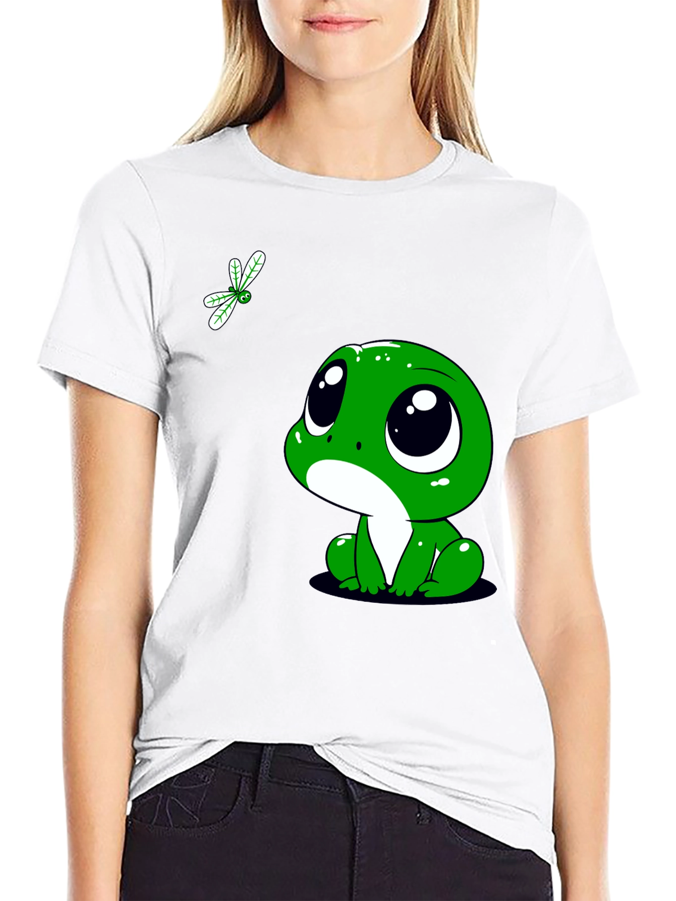 Black Cute Frog Graphic Tee - Whimsical Style view 9